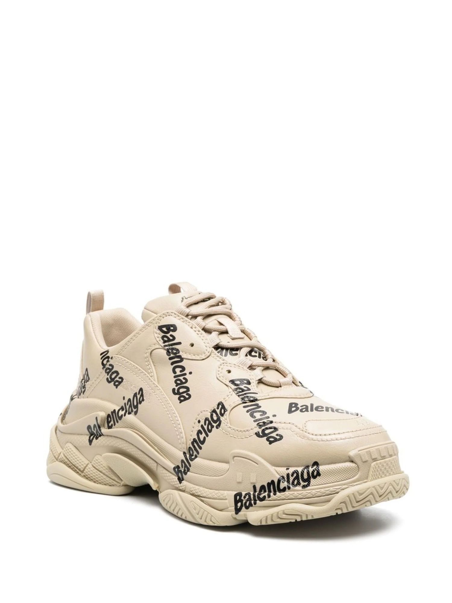 Balenciaga triple s logotype sneaker beige Size US 13 / EU 46 - 2 Thumbnail