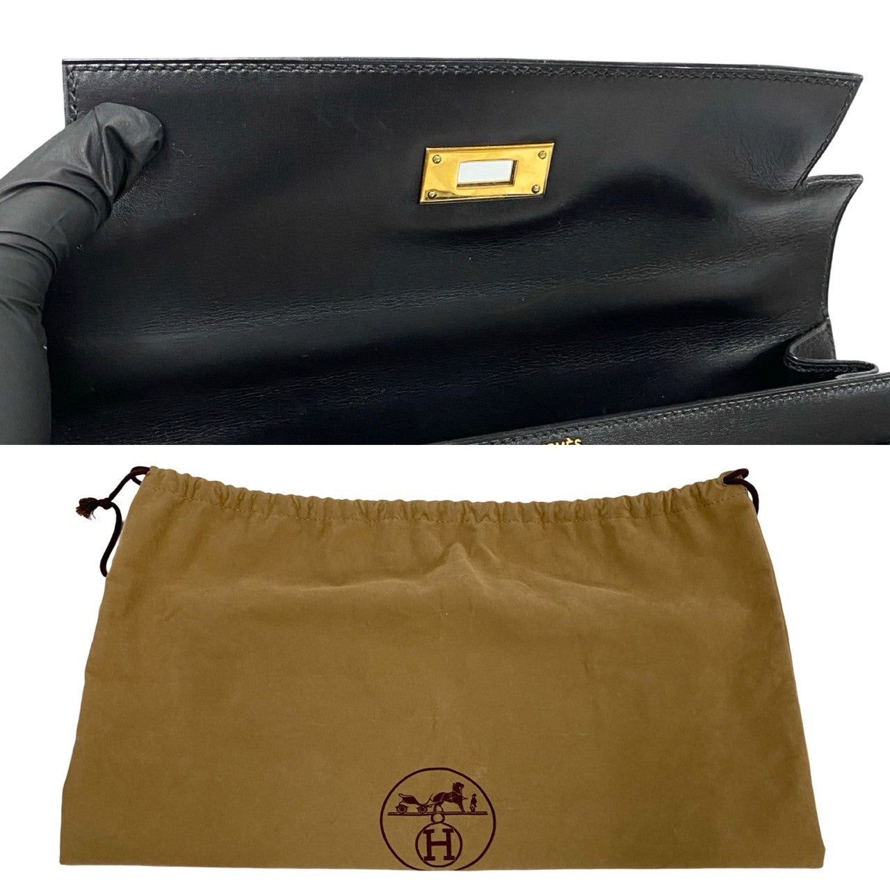 Hermes Hermes Shoulder Bag Black Leather Size ONE SIZE - 9 Thumbnail