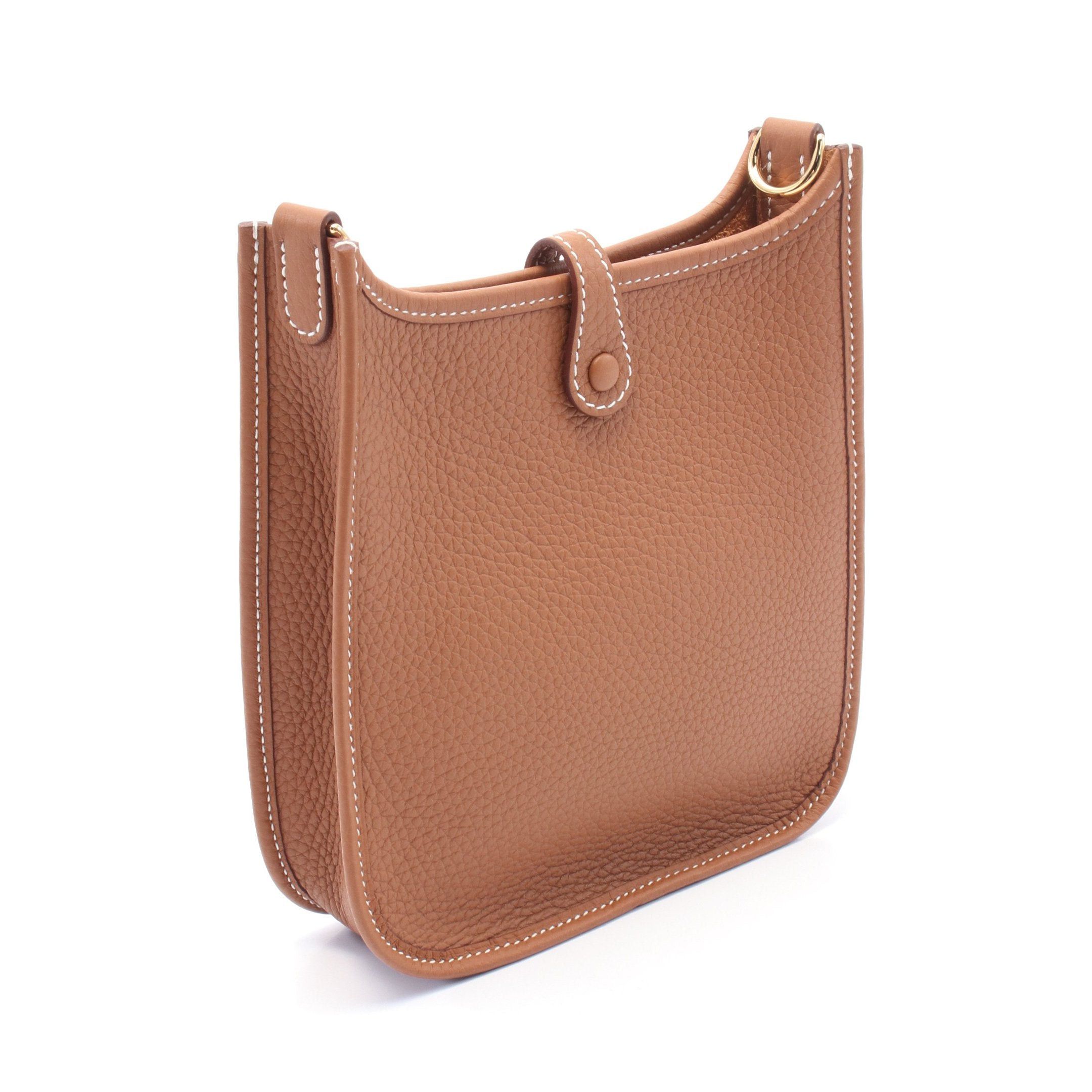 Hermes Hermes Evelyn Tpm Gold Shoulder Bag Clemence Leather Brown Hardware Double Engraved Size ONE SIZE - 2 Thumbnail