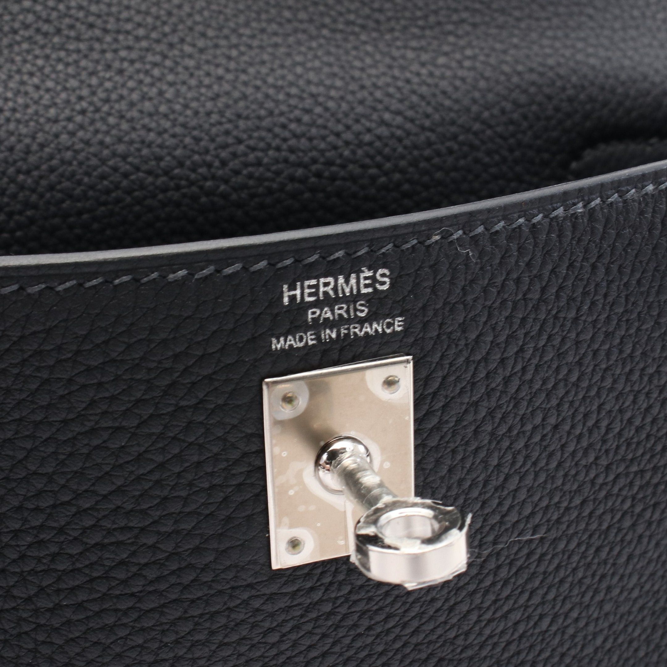 Hermes Hermes Kelly 25 Bleu Nui Handbag Togo Dark Navy Silver Hardware Inner Stitch Double Engraved Size ONE SIZE - 4 Thumbnail