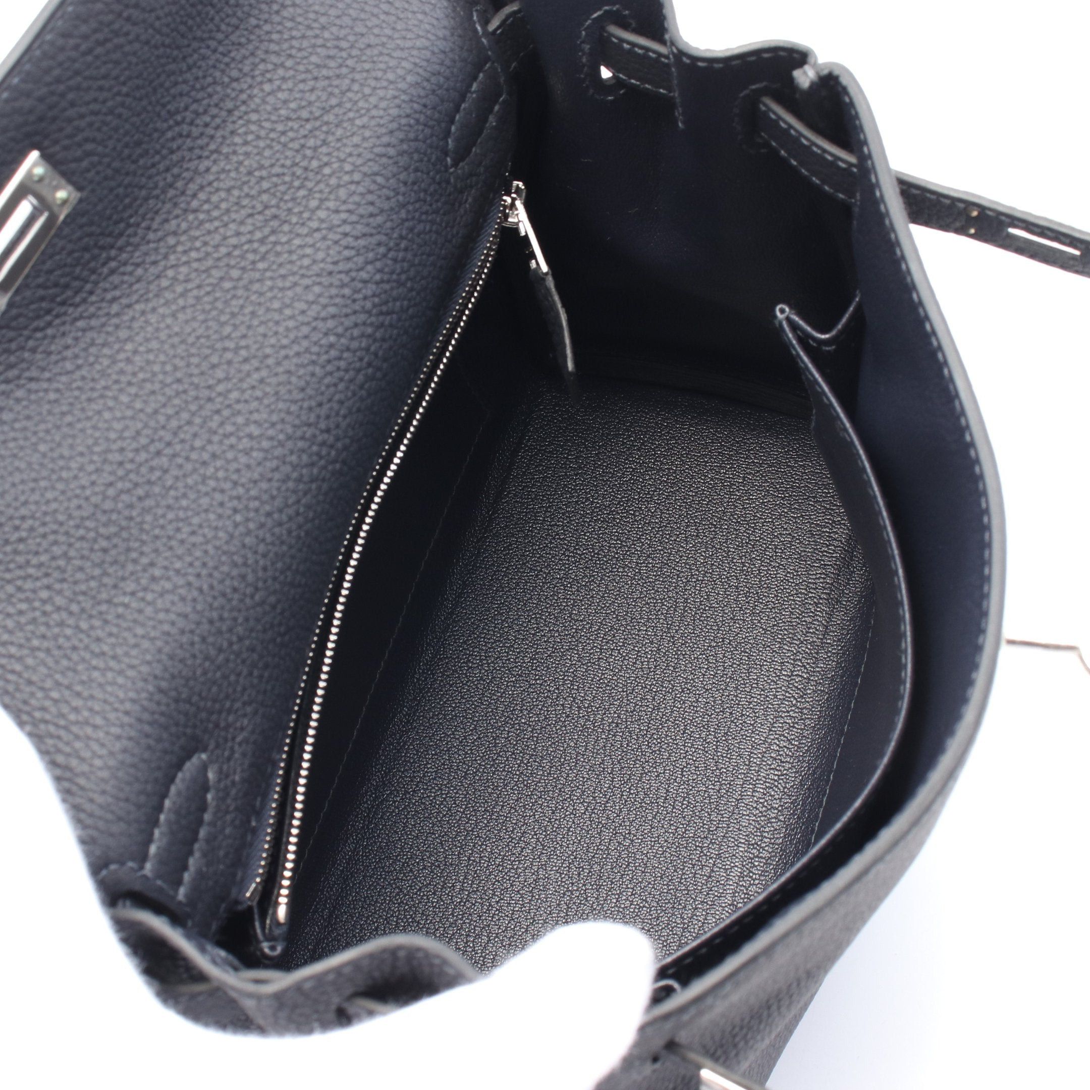Hermes Hermes Kelly 25 Bleu Nui Handbag Togo Dark Navy Silver Hardware Inner Stitch Double Engraved Size ONE SIZE - 3 Thumbnail
