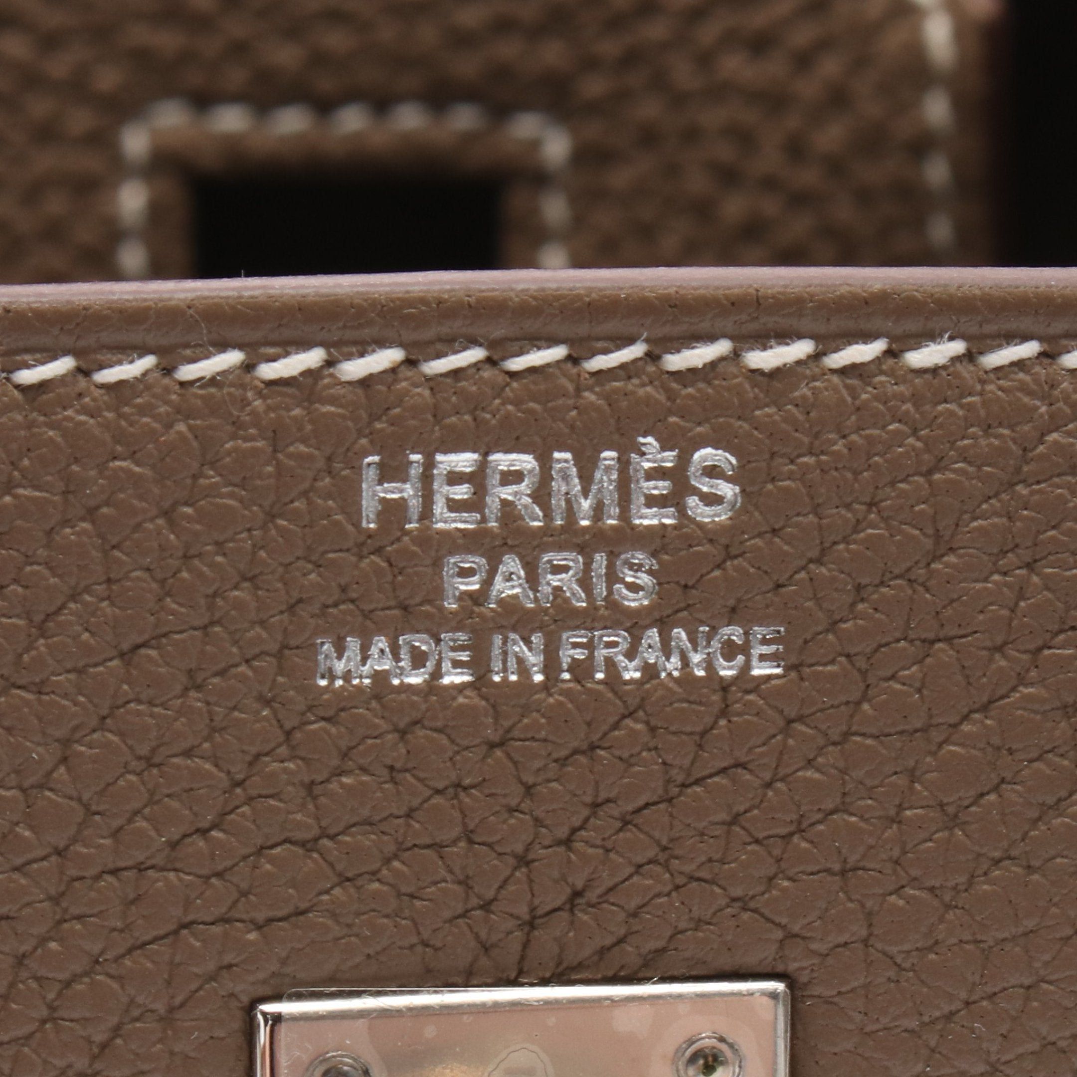 Hermes Hermes Birkin 25 Etoupe Handbag Togo Gray Brown Silver Hardware U Stamp Size ONE SIZE - 4 Thumbnail