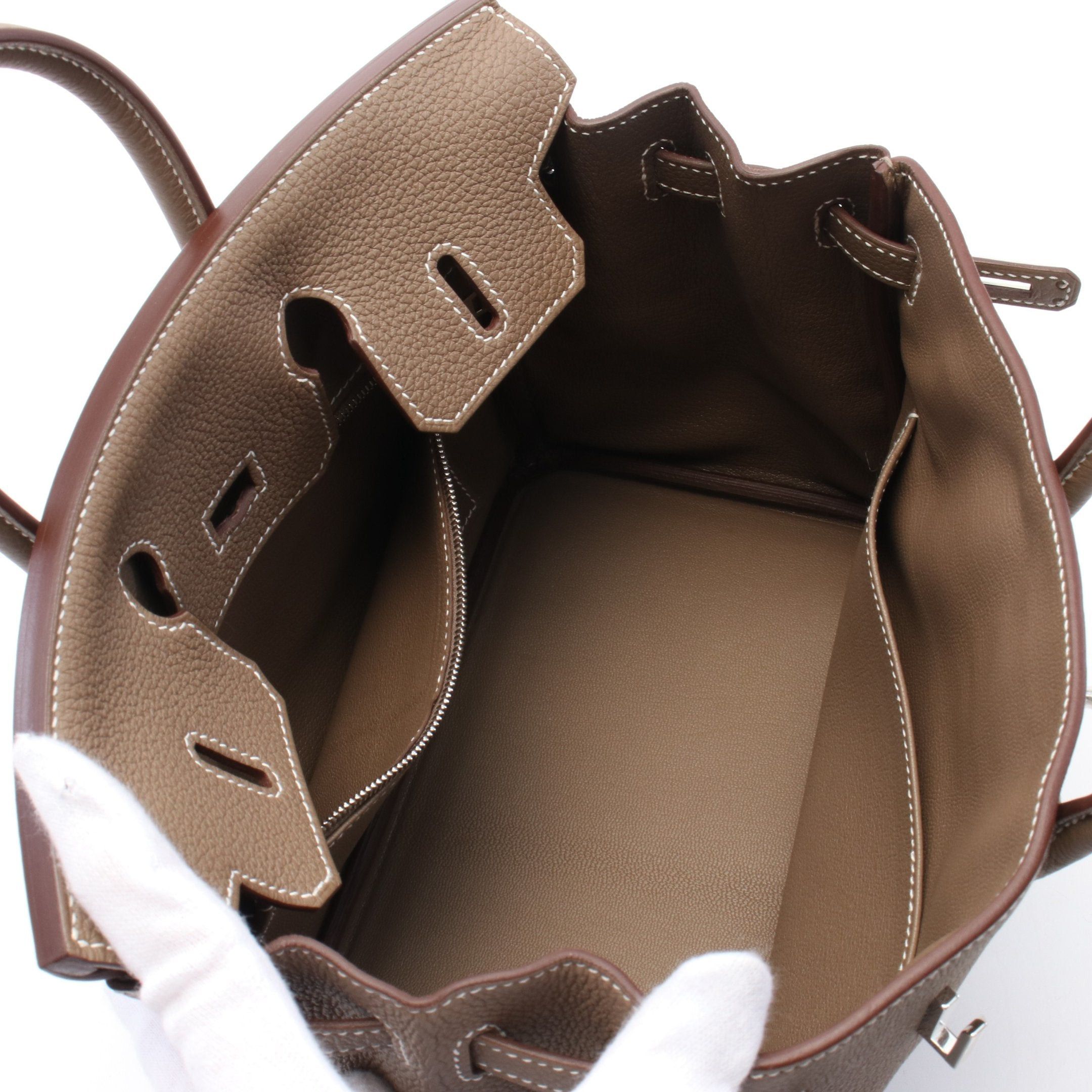 Hermes Hermes Birkin 25 Etoupe Handbag Togo Gray Brown Silver Hardware U Stamp Size ONE SIZE - 3 Thumbnail
