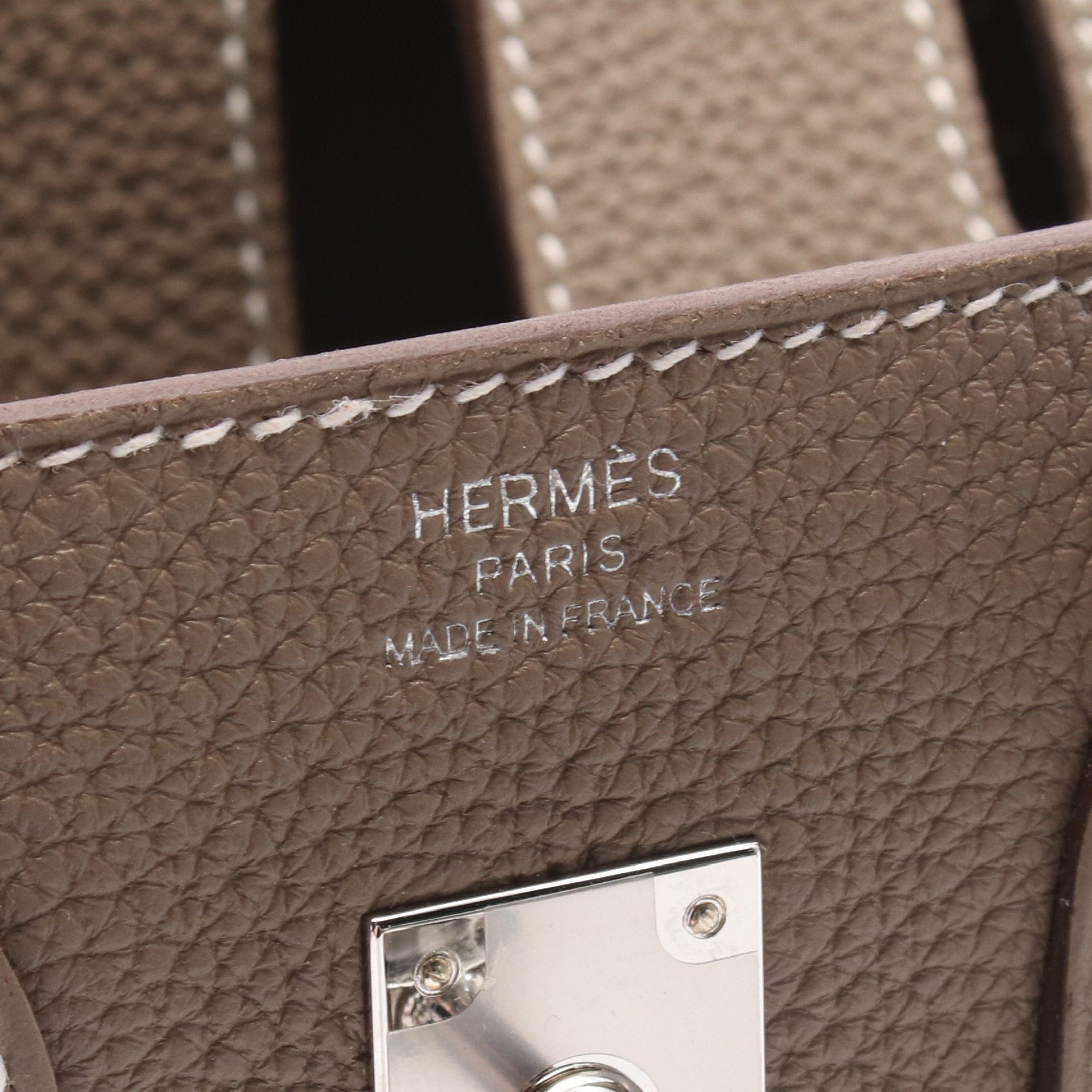 Hermes Hermes Birkin 25 Etoupe Handbag Togo Gray Brown Silver Hardware Double Engraved Size ONE SIZE - 4 Thumbnail