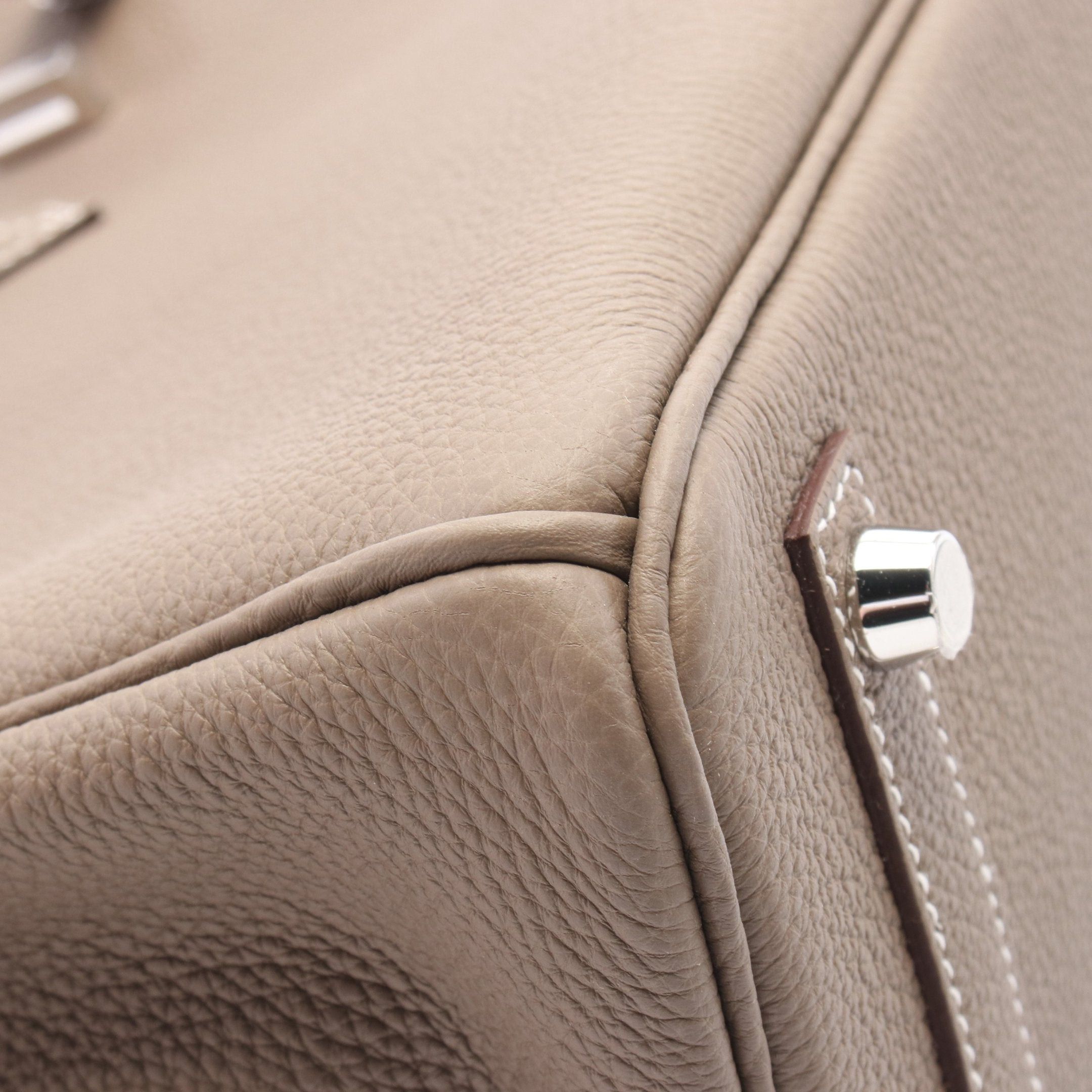 Hermes Hermes Birkin 25 Etoupe Handbag Togo Gray Brown Silver Hardware Double Engraved Size ONE SIZE - 7 Thumbnail