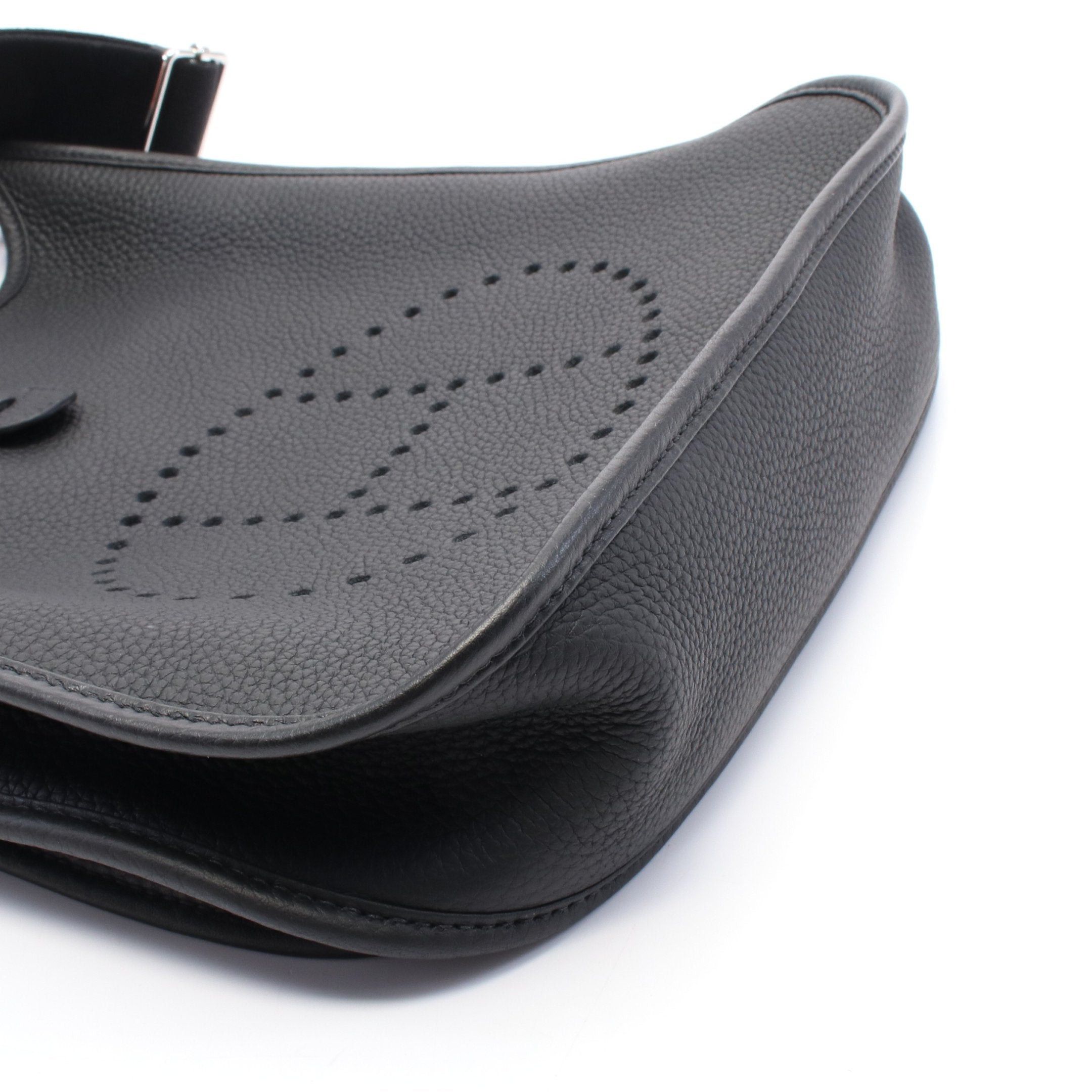 Hermes Hermes Evelyn 3 Troyes Pm Shoulder Bag Clemence Leather Black Silver Hardware U Stamp Size ONE SIZE - 6 Thumbnail