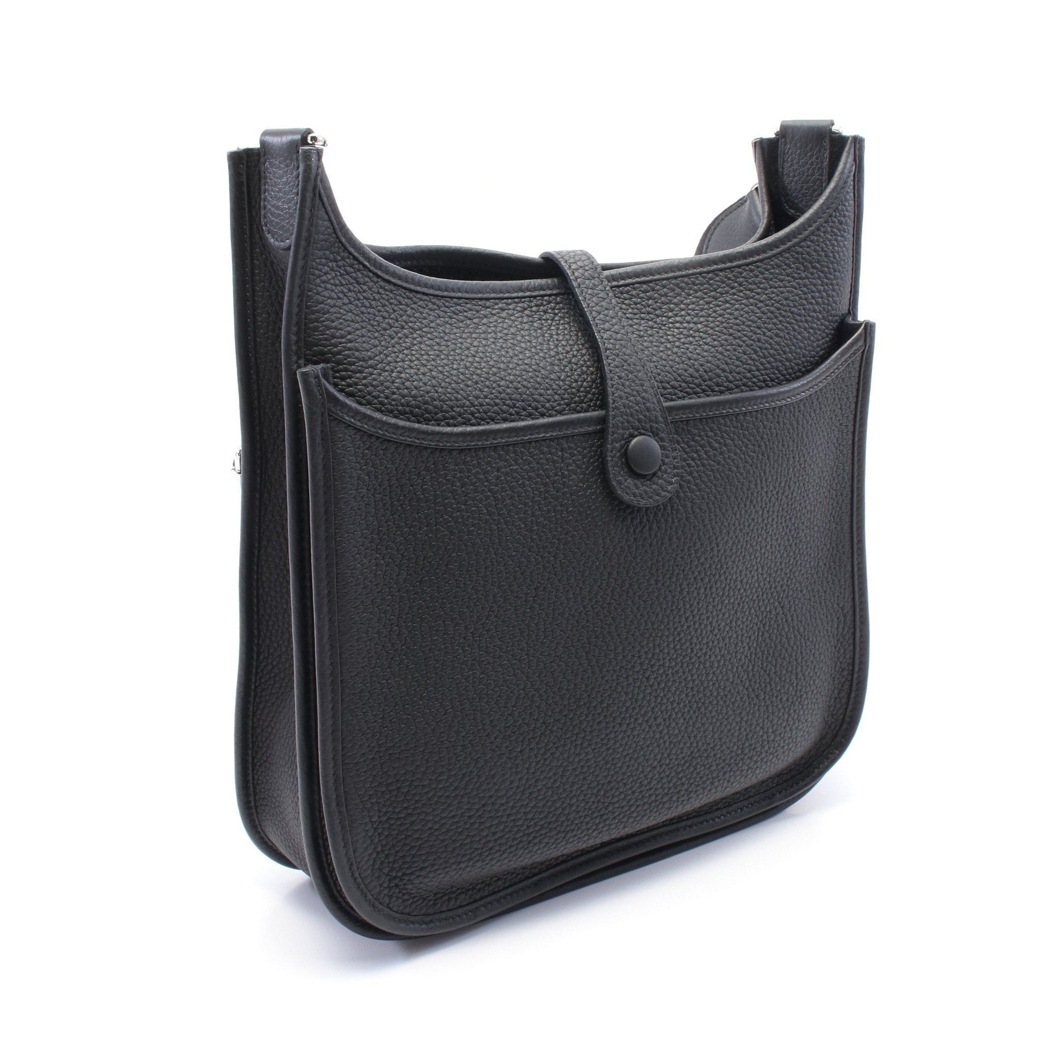 Hermes Hermes Evelyn 3 Troyes Pm Shoulder Bag Clemence Leather Black Silver Hardware U Stamp Size ONE SIZE - 2 Thumbnail