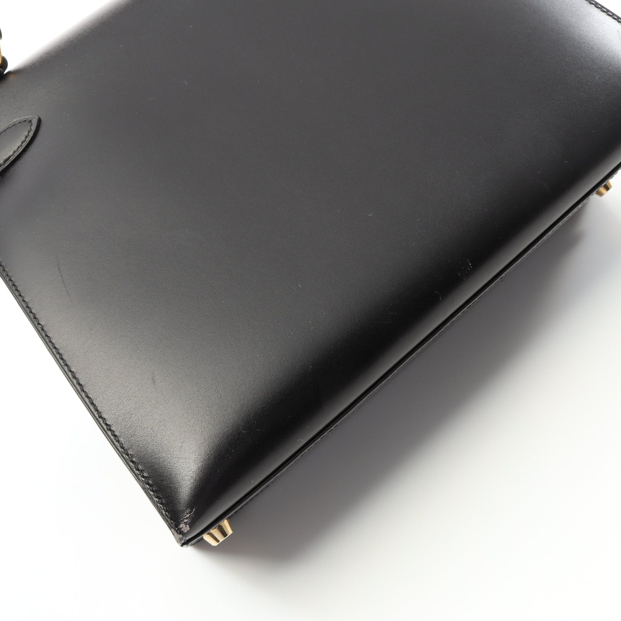 Hermes Hermes Kelly28 Handbag Box Calf Black Gold Hardware Outside Sewing Stamp Size ONE SIZE - 9 Thumbnail