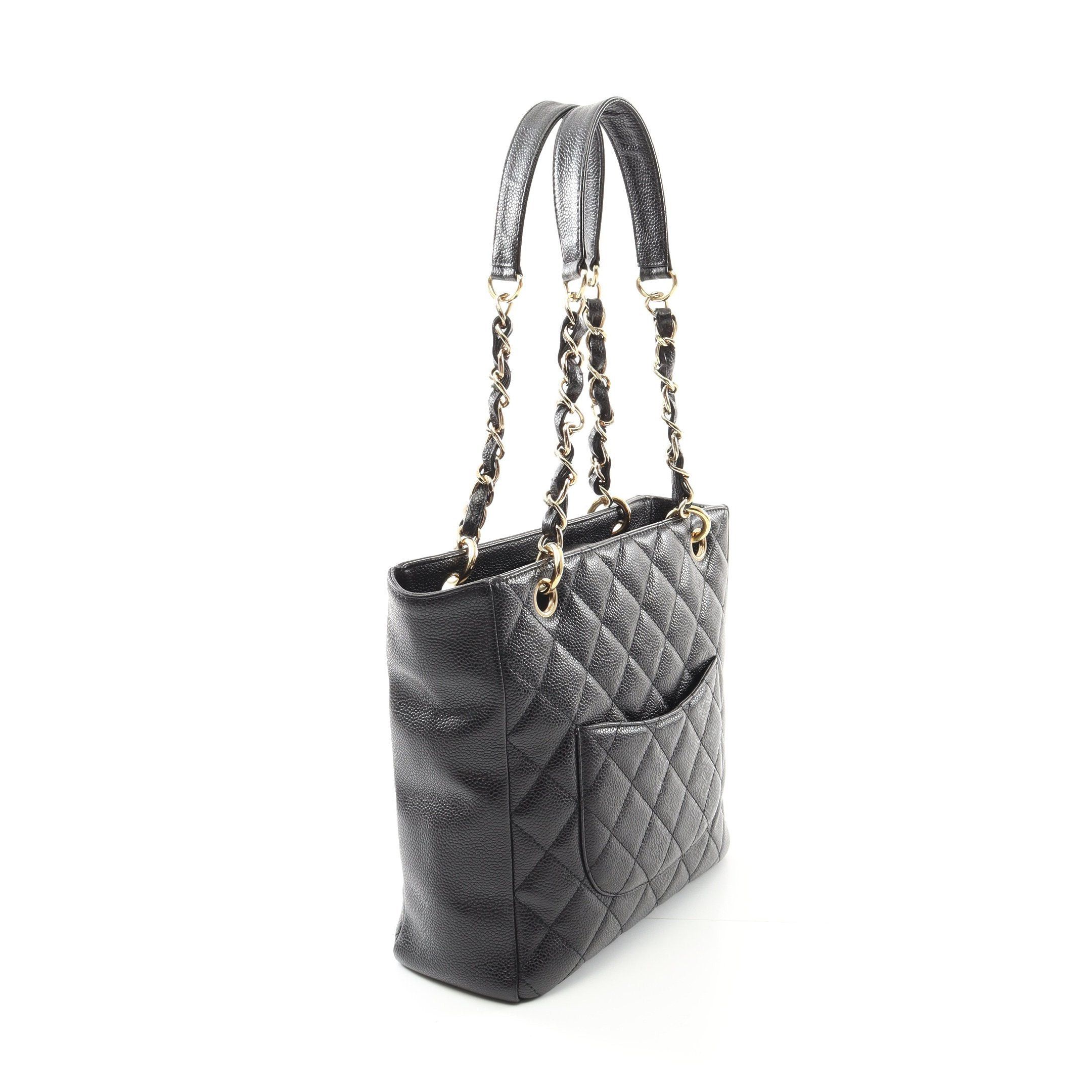 Chanel Chanel Matelasse Pst Chain Shoulder Bag Tote Caviar Skin Black Gold Hardware Size ONE SIZE - 2 Thumbnail