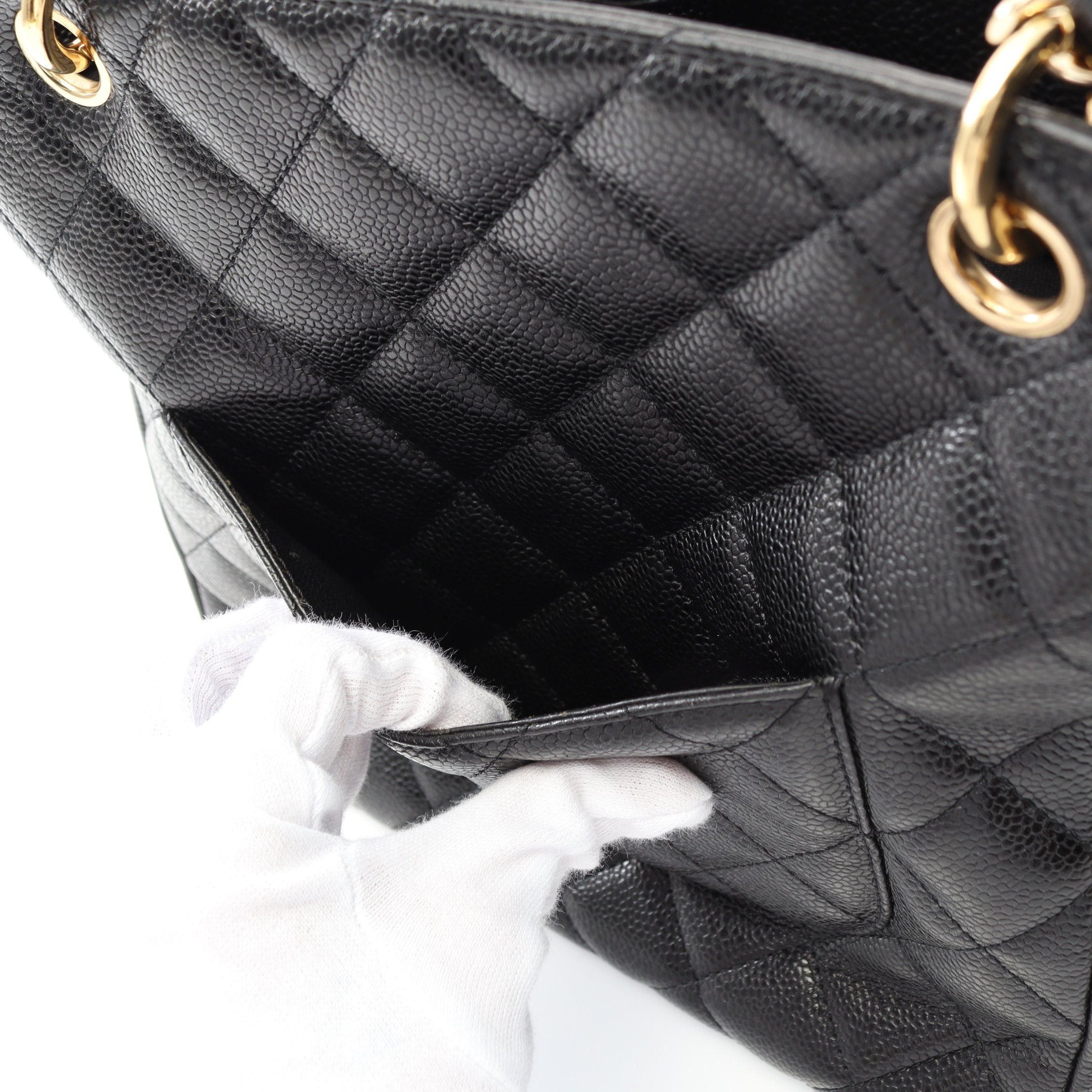 Chanel Chanel Matelasse Pst Chain Shoulder Bag Tote Caviar Skin Black Gold Hardware Size ONE SIZE - 10 Thumbnail