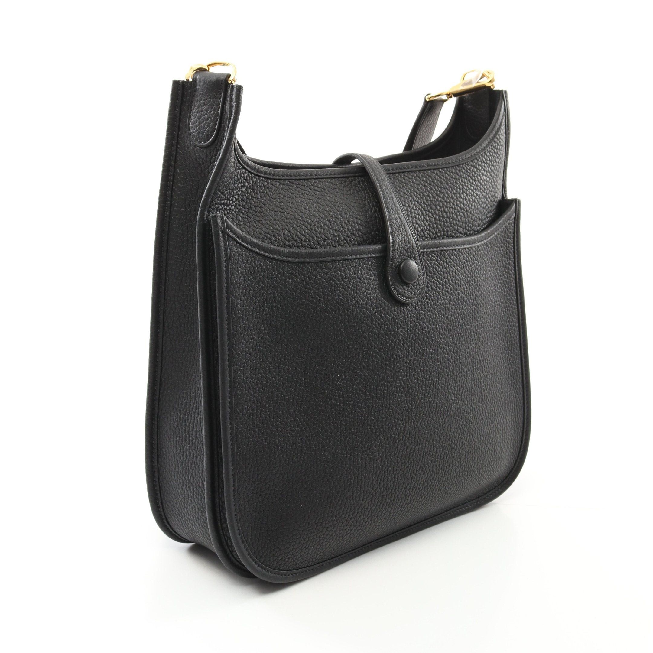 Hermes Hermes Evelyn 3 Troyes Pm Shoulder Bag Clemence Leather Black Gold Hardware Double Engraved Size ONE SIZE - 2 Thumbnail