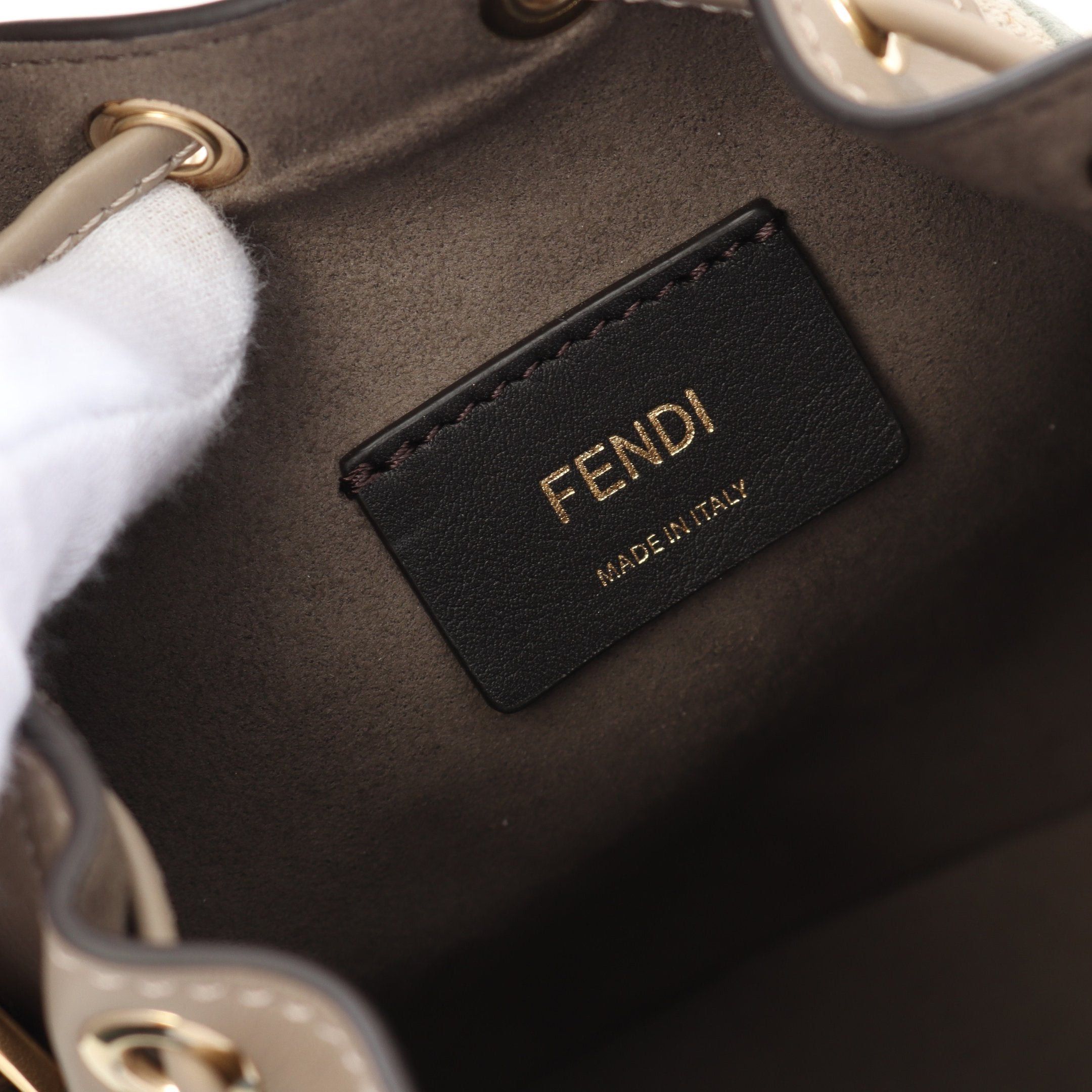 Fendi Fendi Mini Mon Tresor Handbag Canvas Leather Beige Gray Multicolor Size ONE SIZE - 4 Thumbnail