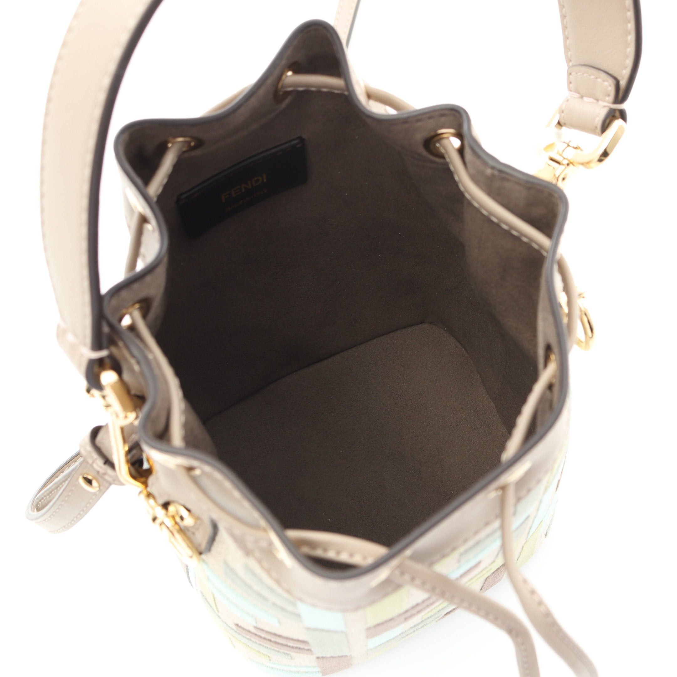 Fendi Fendi Mini Mon Tresor Handbag Canvas Leather Beige Gray Multicolor Size ONE SIZE - 3 Thumbnail