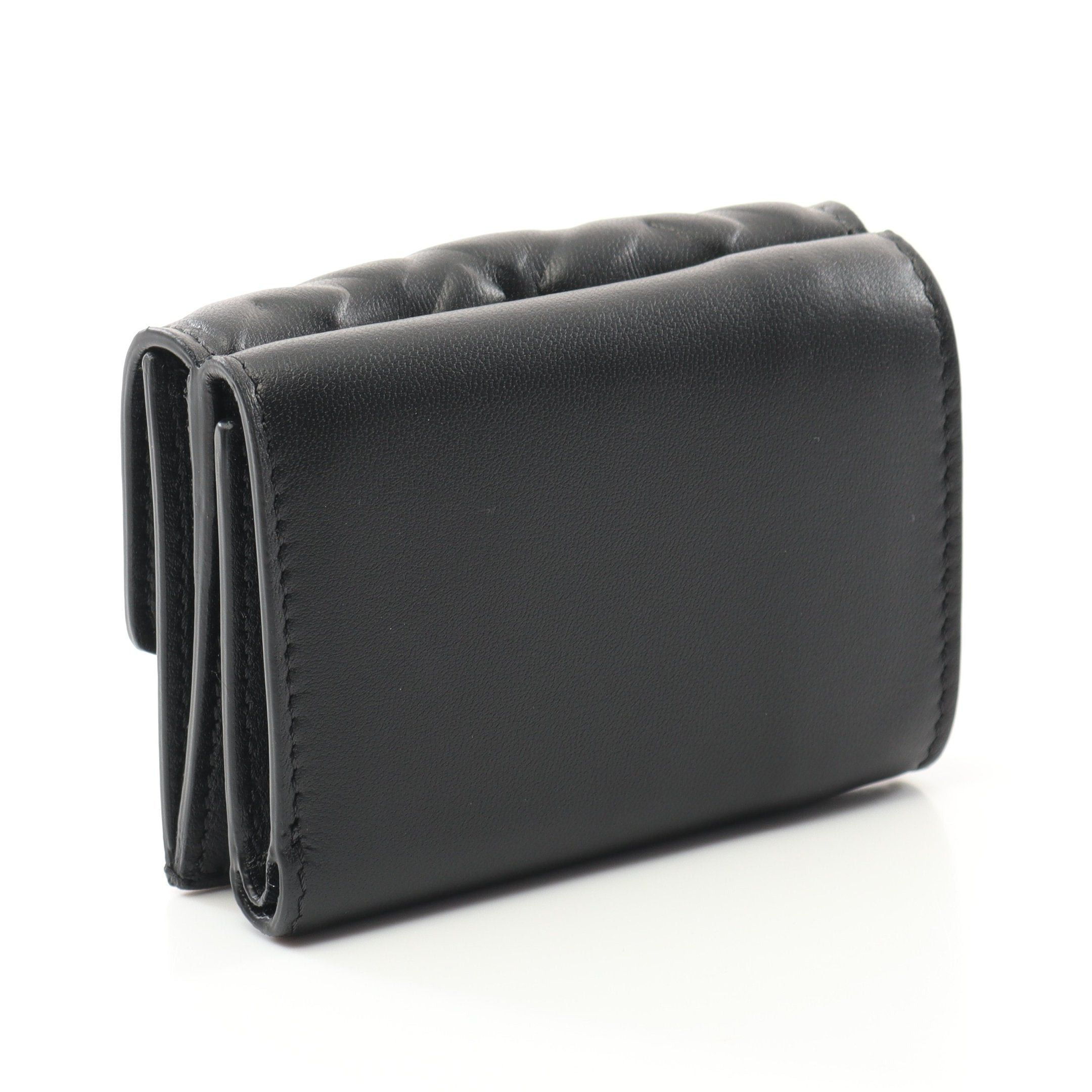 Fendi Fendi Bucket Trifold Wallet Compact Leather Black Size ONE SIZE - 2 Thumbnail