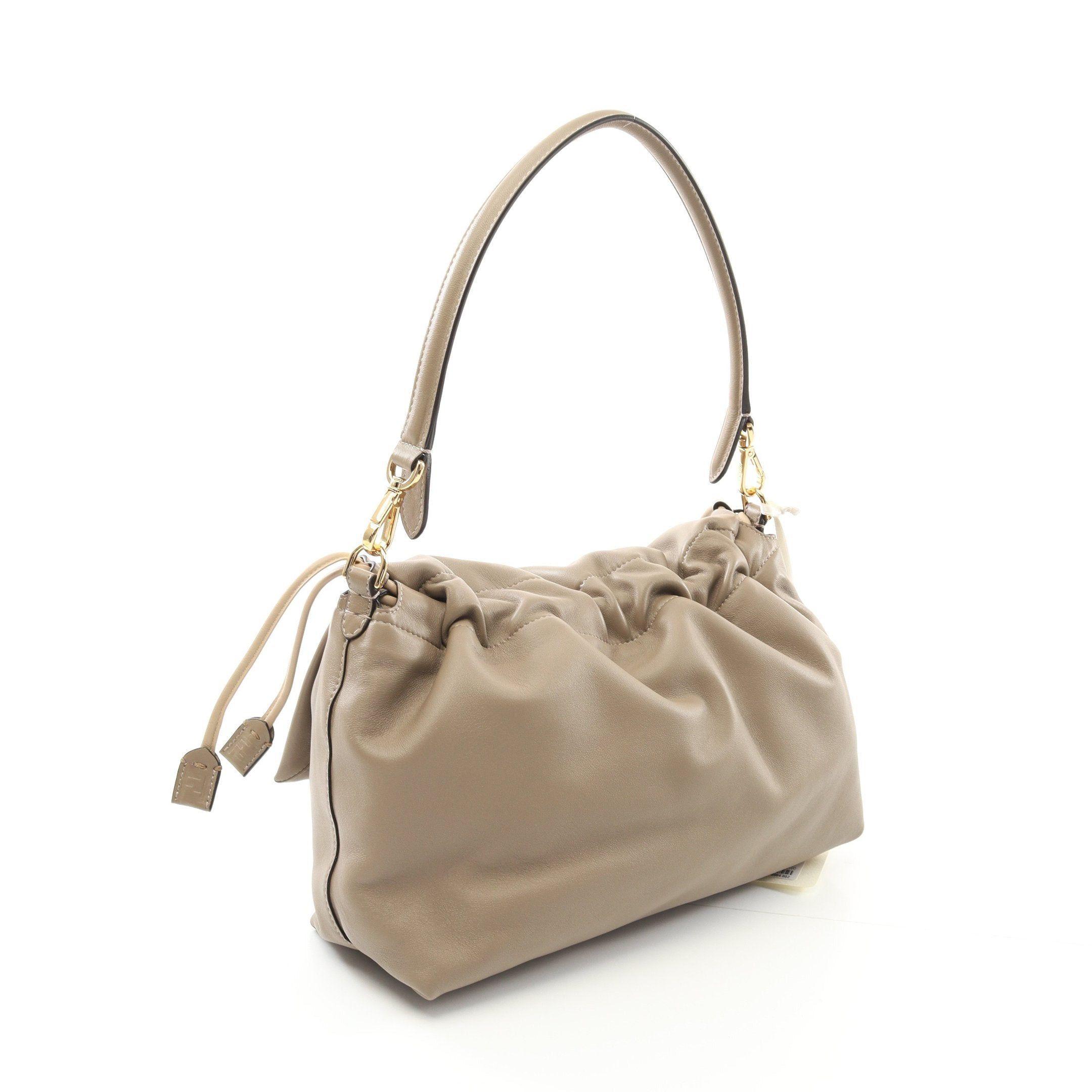 Fendi Fendi Mamma Bucket Large One Shoulder Bag Leather Gray Beige Size ONE SIZE - 2 Thumbnail
