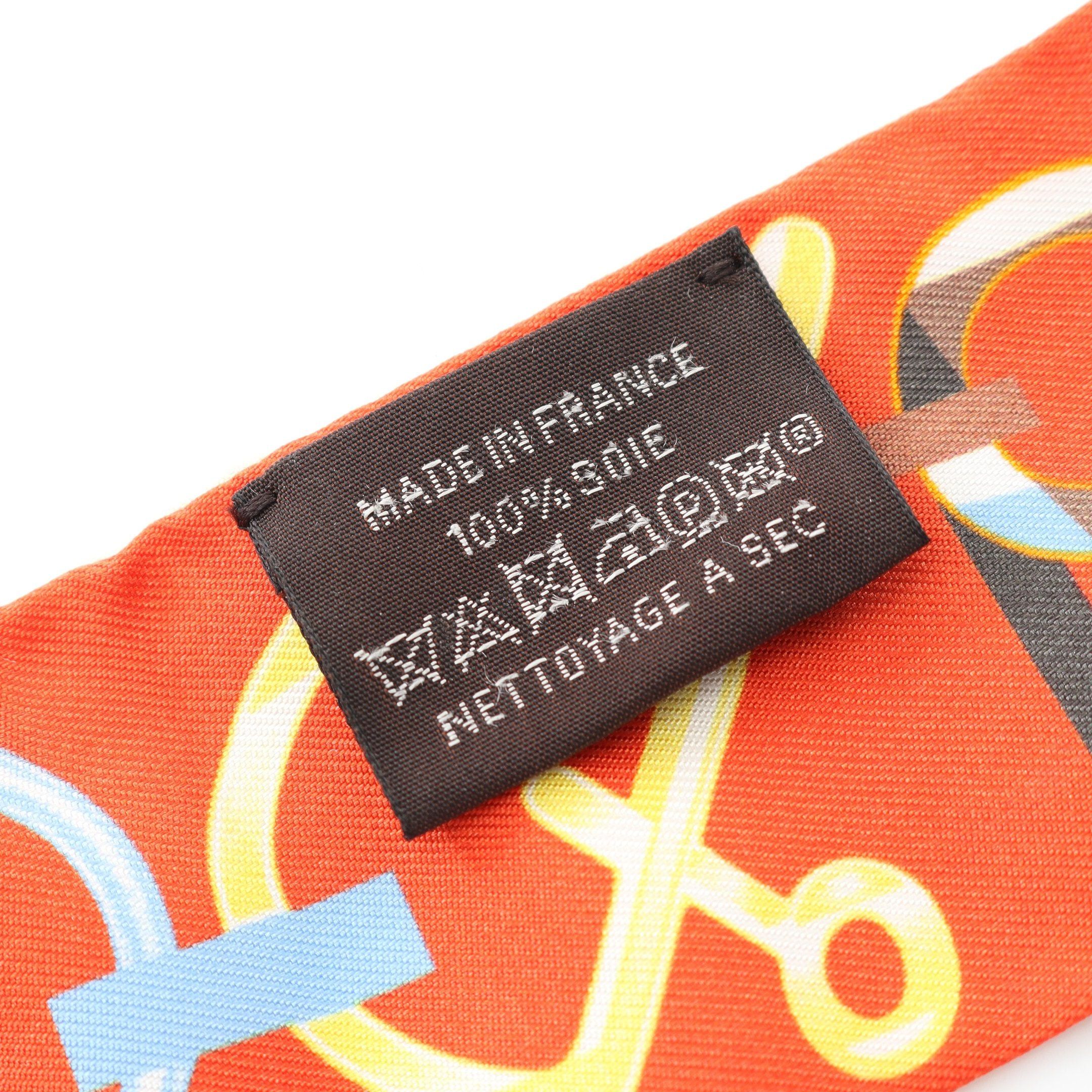 Hermes Hermes Twilly Do Re Boucles Ribbon Scarf Silk Ivory Multicolor Size ONE SIZE - 3 Thumbnail