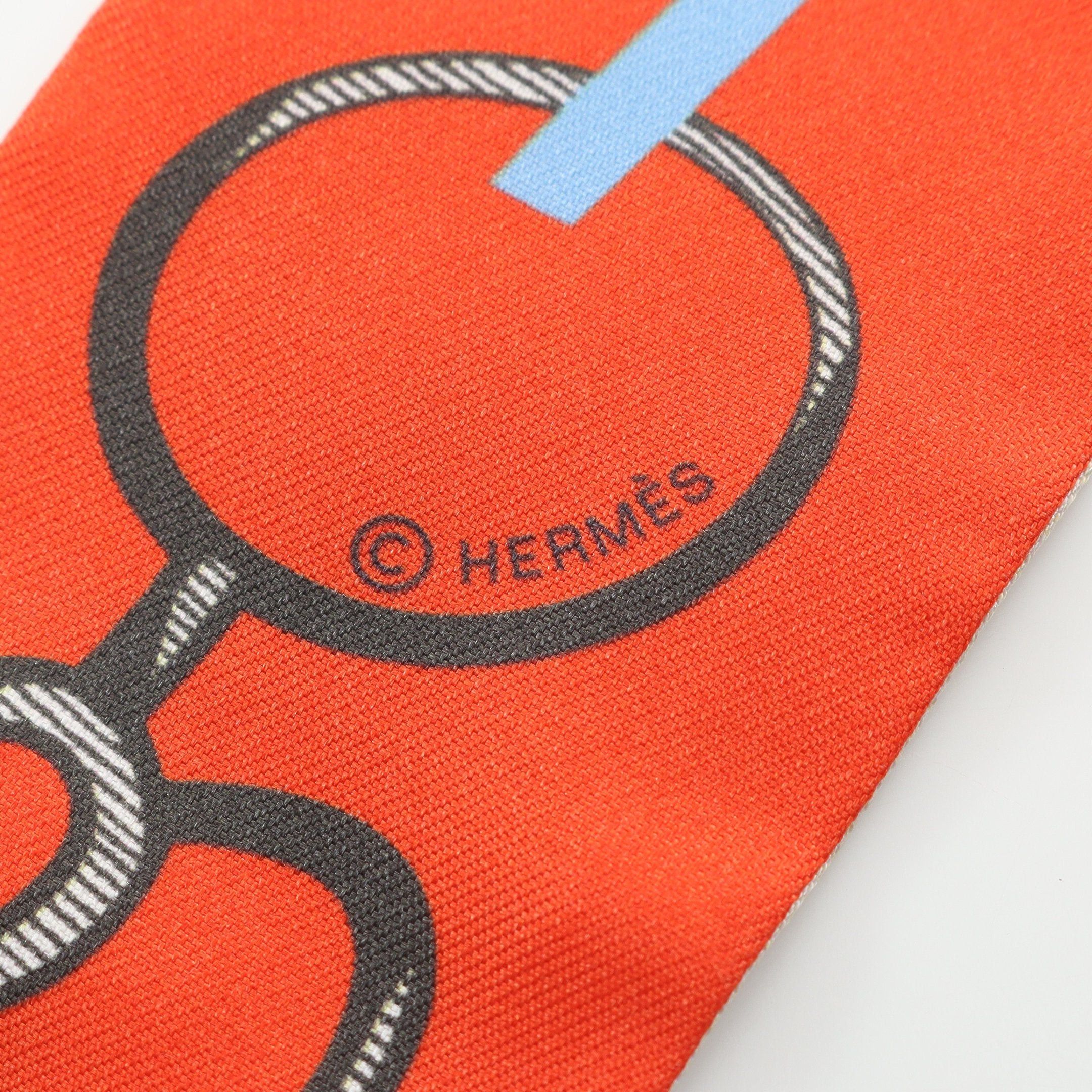 Hermes Hermes Twilly Do Re Boucles Ribbon Scarf Silk Ivory Multicolor Size ONE SIZE - 2 Thumbnail