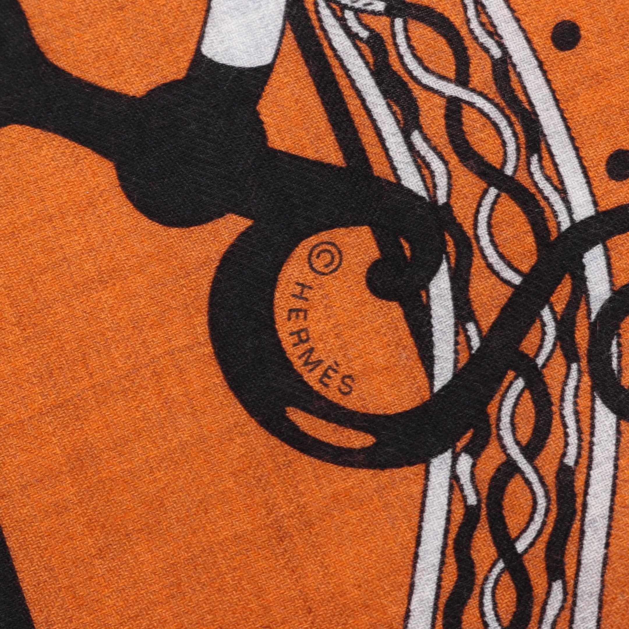 Hermes Hermes Carréjean Carres 140 Festival Des Amazones Bandana Scarf Shawl Cashmere Silk Orange Multicolor Size ONE SIZE - 2 Thumbnail