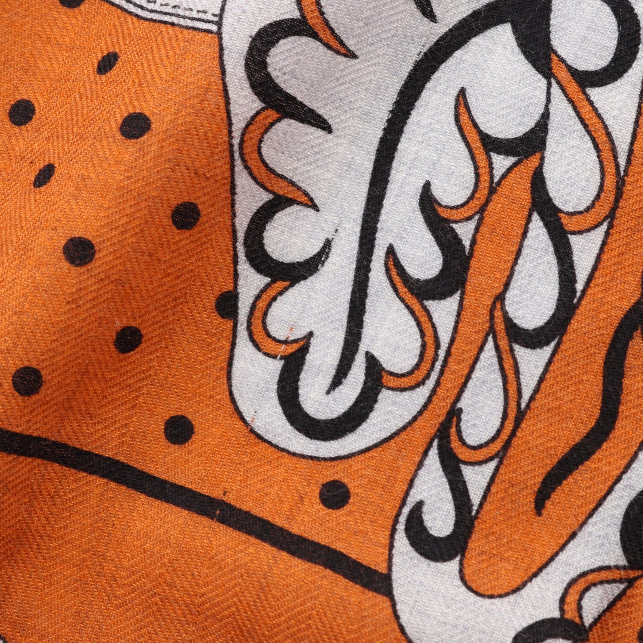 Hermes Hermes Carréjean Carres 140 Festival Des Amazones Bandana Scarf Shawl Cashmere Silk Orange Multicolor Size ONE SIZE - 4 Thumbnail