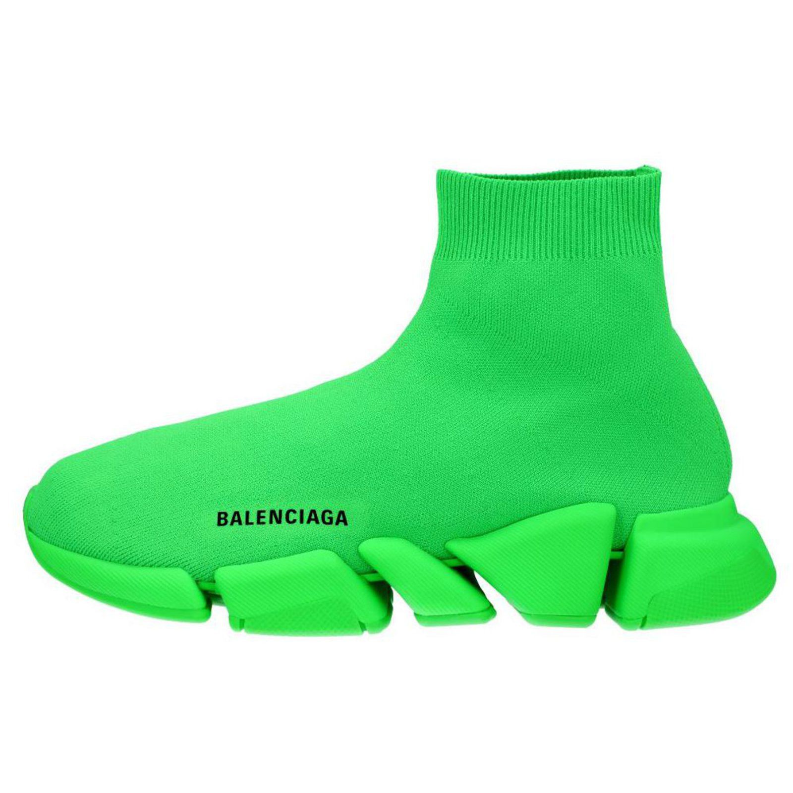 Balenciaga speed 2.0 sneaker fluo green Size US 13 / EU 46 - 2 Thumbnail