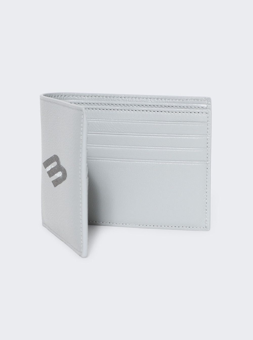 Balenciaga Grey Logo Bi-fold Wallet Size ONE SIZE - 2 Thumbnail
