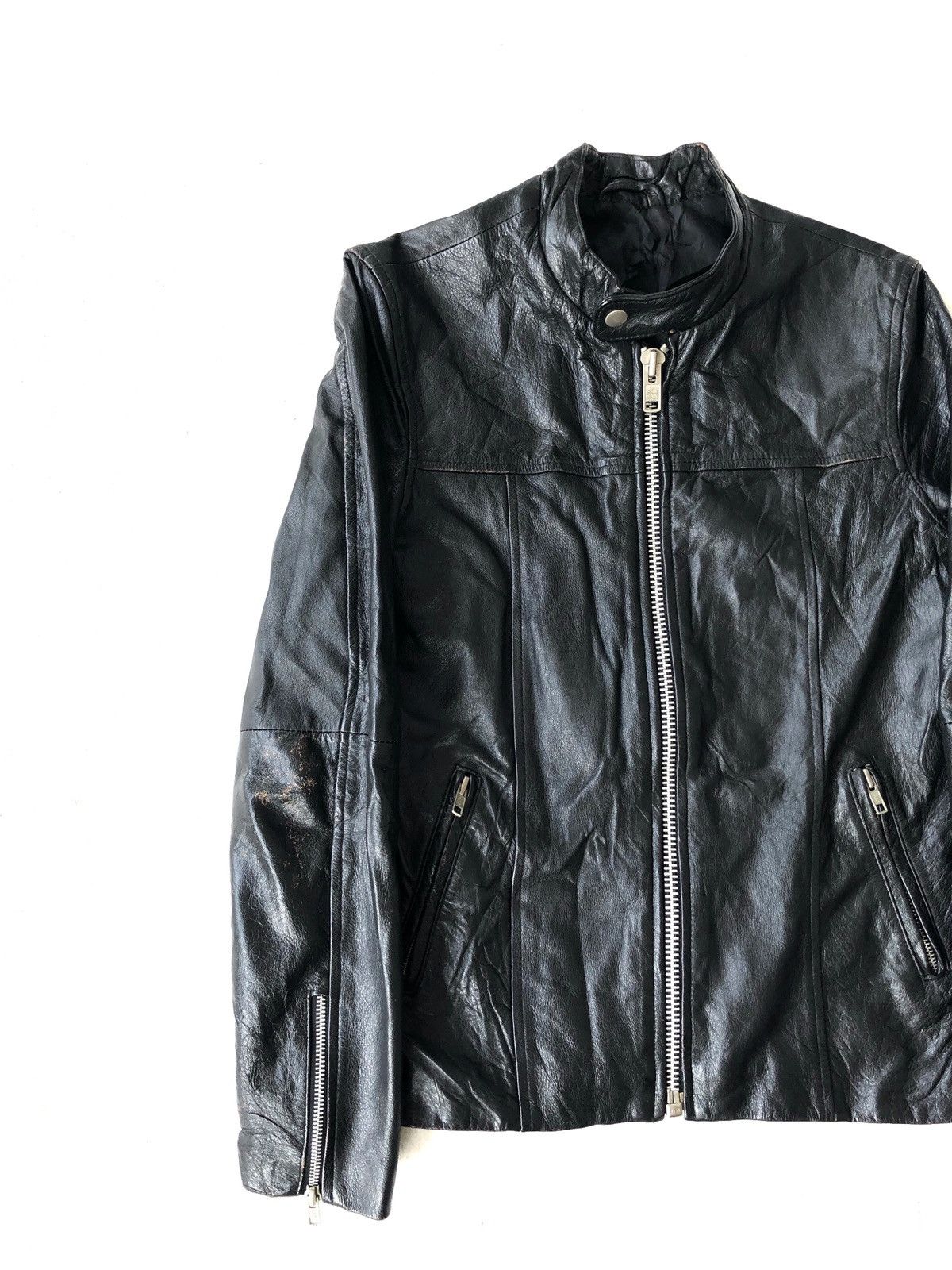 Leather Black Leather Biker Jacket Size US XS / EU 42 / 0 - 3 Thumbnail