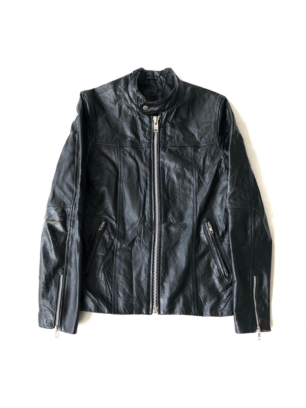 Leather Black Leather Biker Jacket Size US XS / EU 42 / 0 - 1 Thumbnail