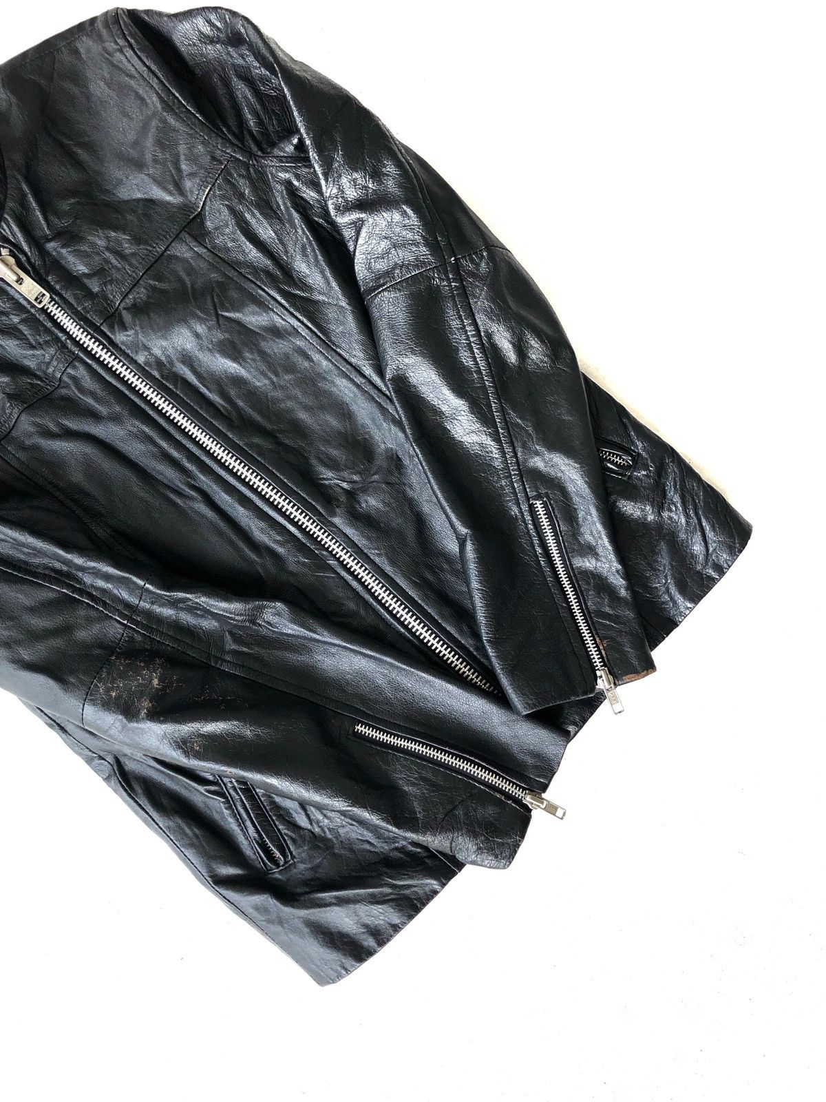 Leather Black Leather Biker Jacket Size US XS / EU 42 / 0 - 5 Thumbnail