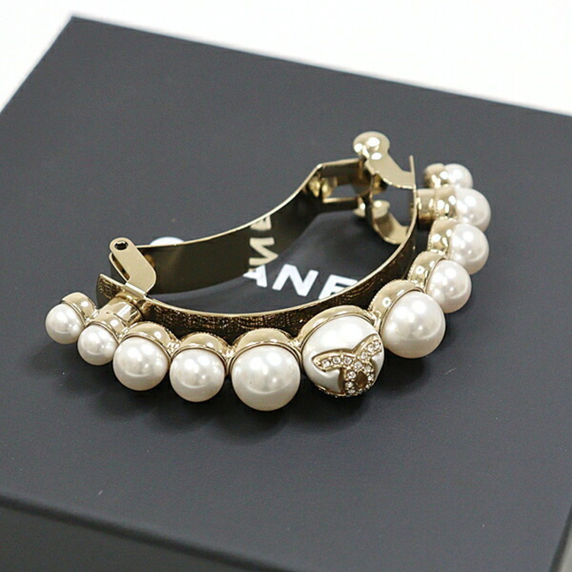 Chanel Chanel pony barrette fake pearl rhinestone coco mark hair Size ONE SIZE - 2 Thumbnail
