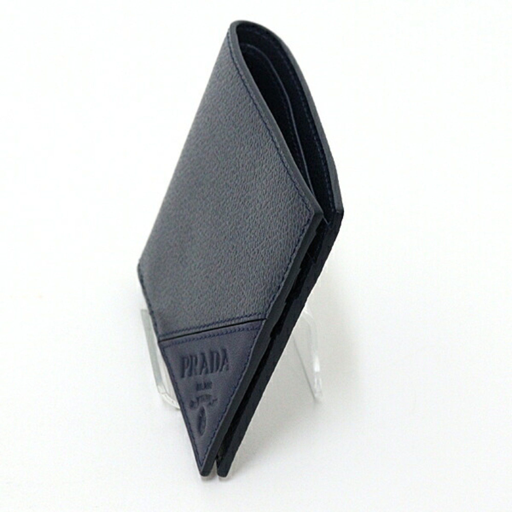 Prada PRADA 2-fold billfold Saffiano leather navy unused Size ONE SIZE - 3 Thumbnail