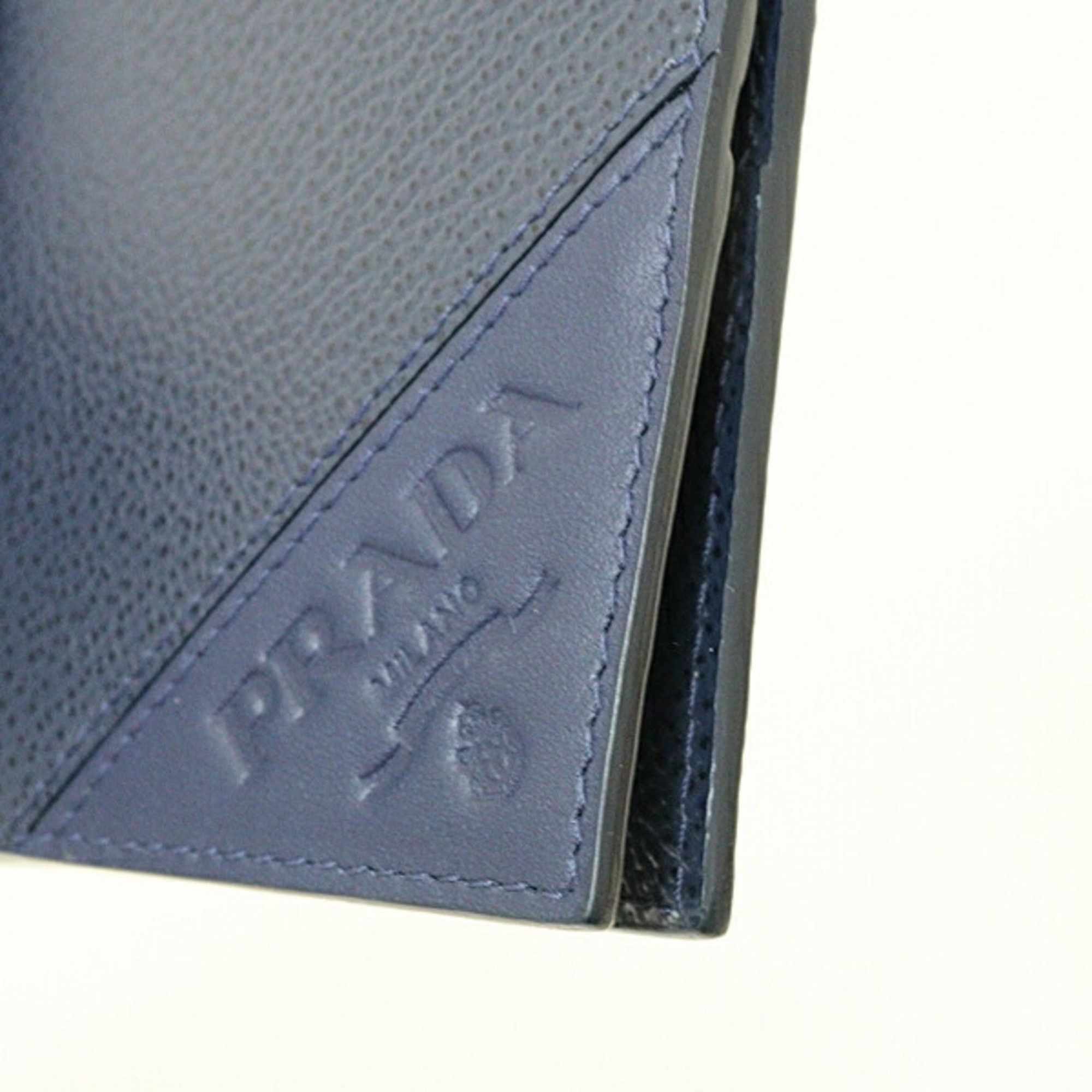 Prada PRADA 2-fold billfold Saffiano leather navy unused Size ONE SIZE - 6 Thumbnail