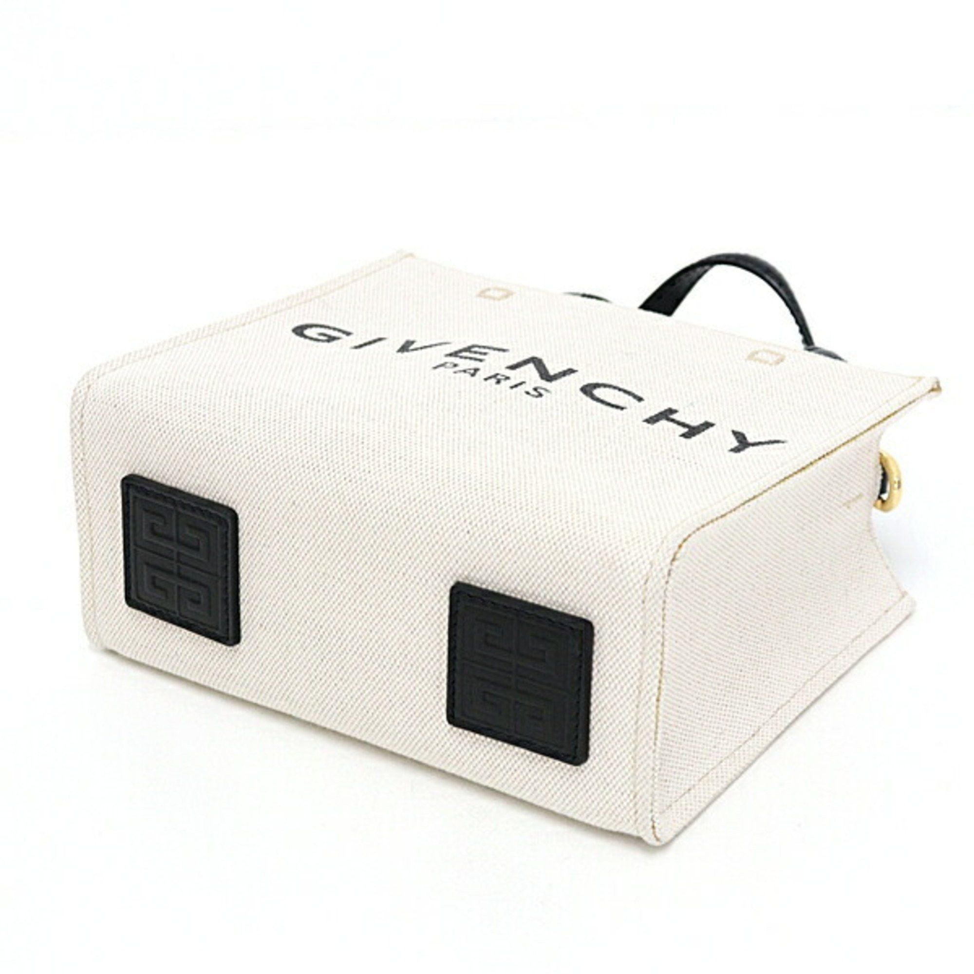 Givenchy GIVENCHY G Tote Mini Beige/Black Linen & Cotton/Calf Shoulder 3WAY Unused Size ONE SIZE - 4 Thumbnail