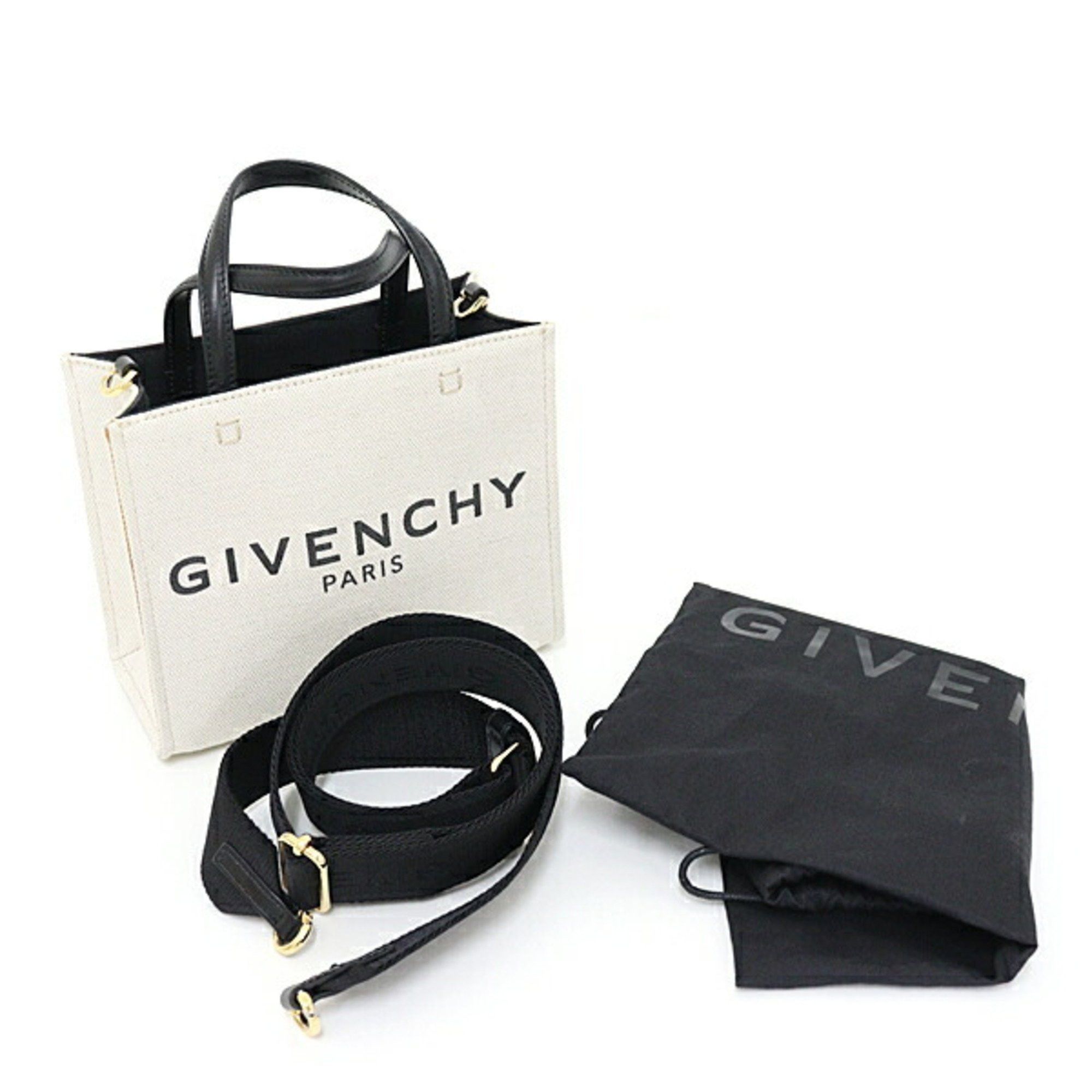 Givenchy GIVENCHY G Tote Mini Beige/Black Linen & Cotton/Calf Shoulder 3WAY Unused Size ONE SIZE - 3 Thumbnail