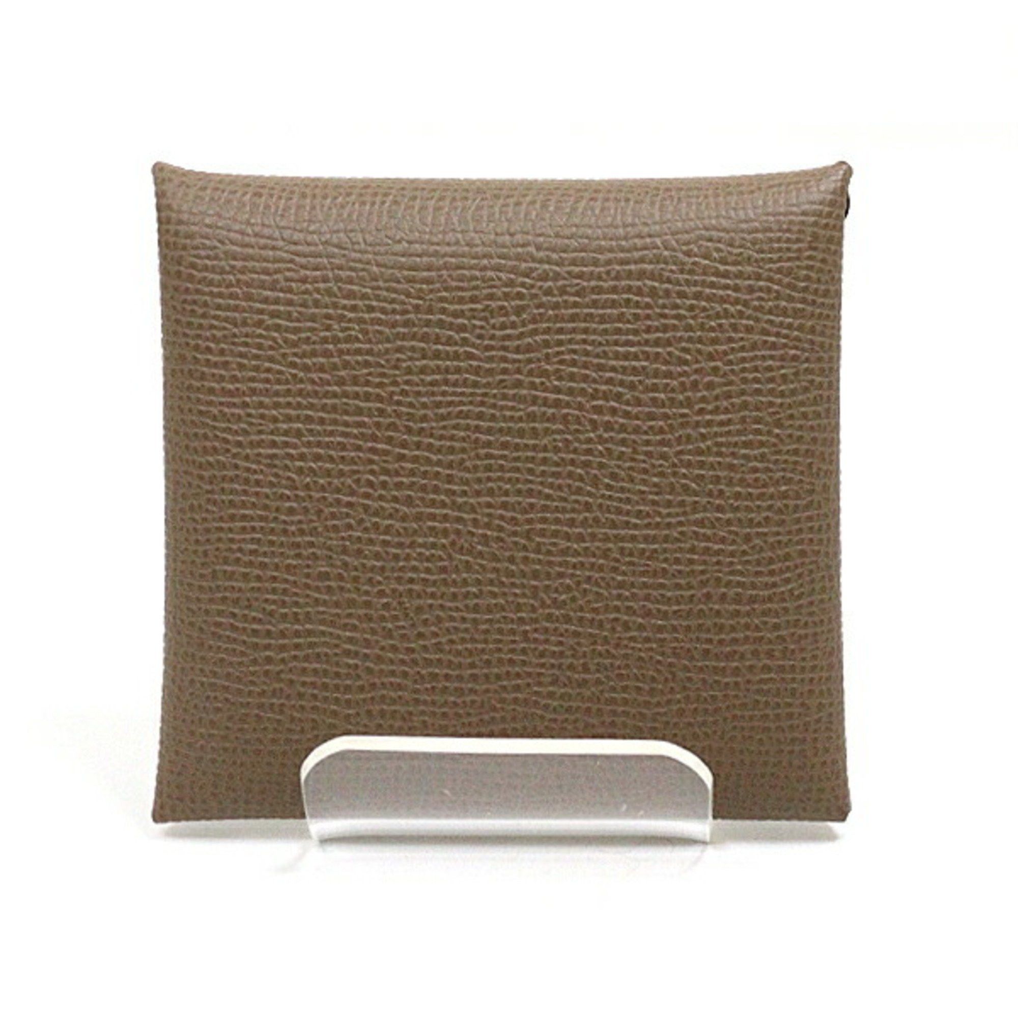 Hermes Hermes Coin Case Bastia Epsom Etoupe W Engraved Purse Wallet Unused Size ONE SIZE - 3 Thumbnail