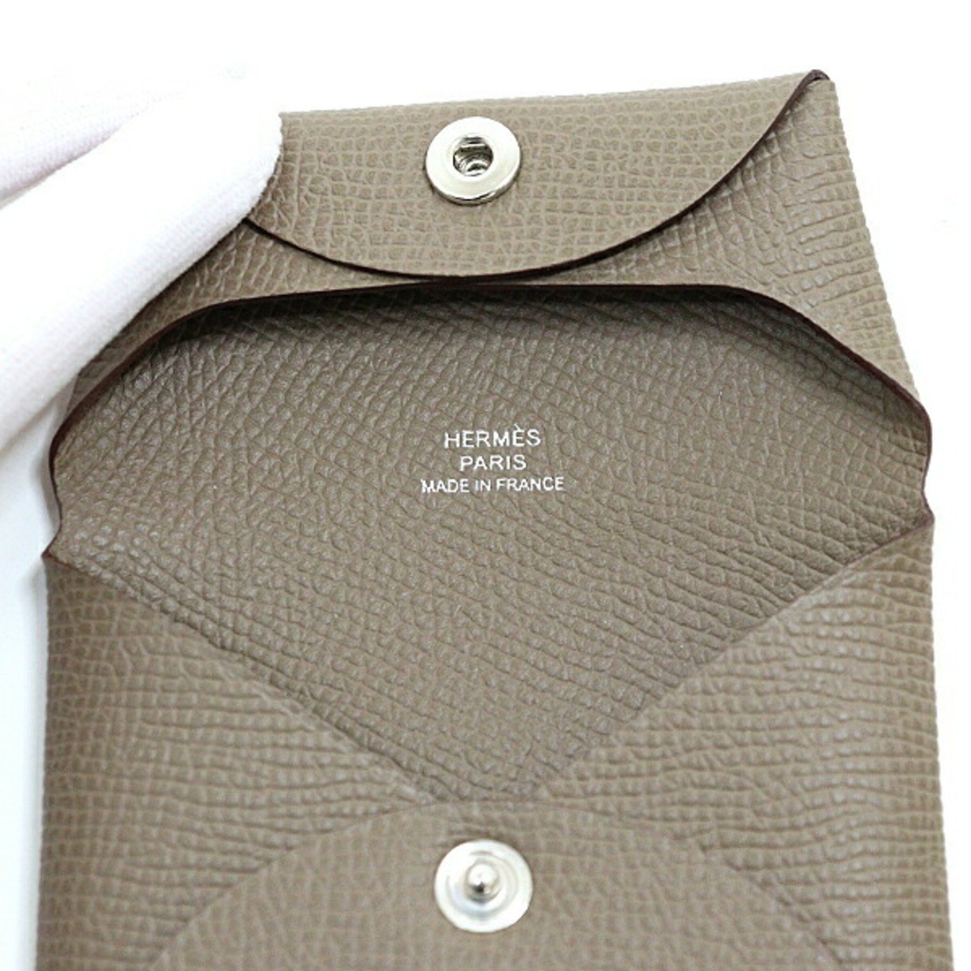 Hermes Hermes Coin Case Bastia Epsom Etoupe W Engraved Purse Wallet Unused Size ONE SIZE - 6 Thumbnail