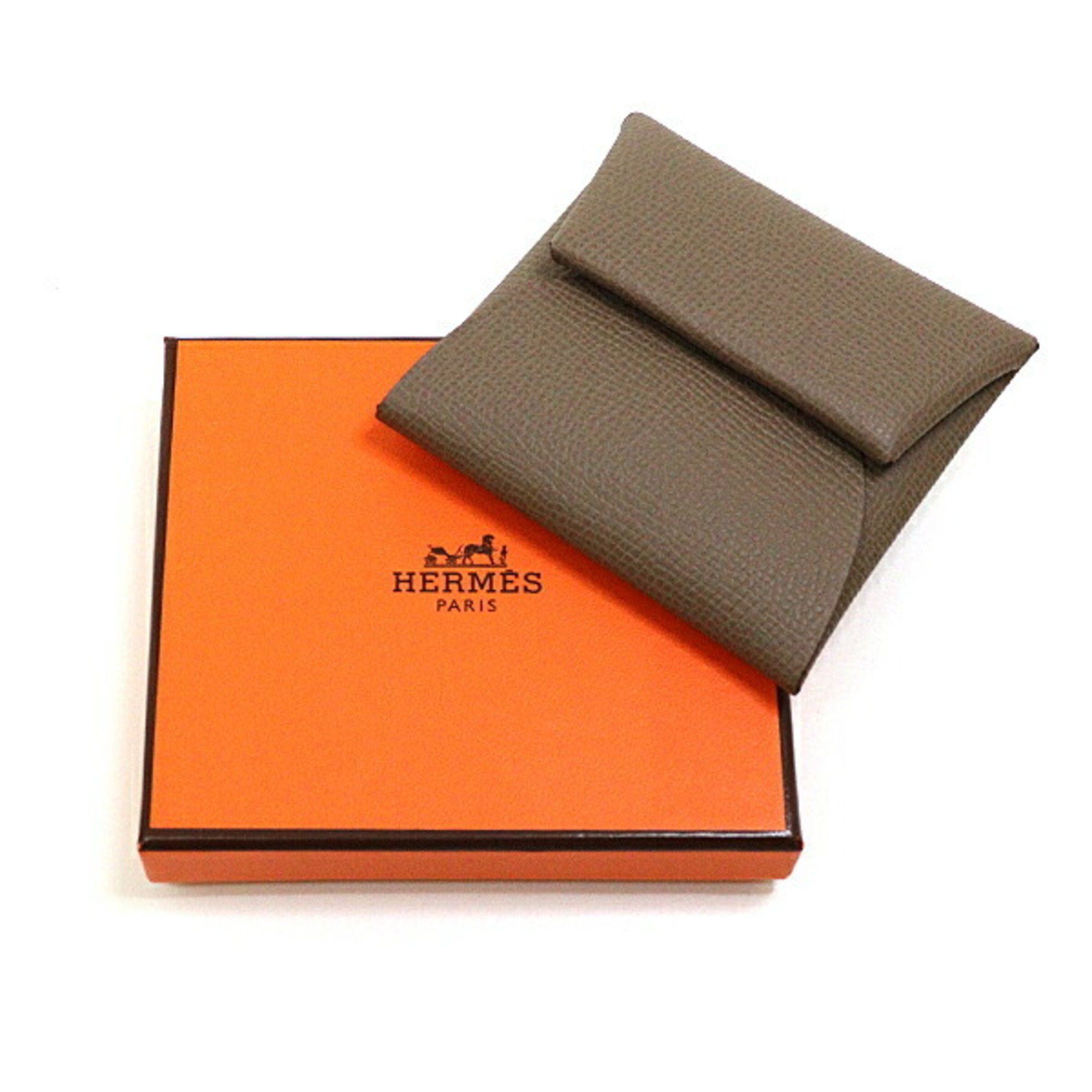 Hermes Hermes Coin Case Bastia Epsom Etoupe W Engraved Purse Wallet Unused Size ONE SIZE - 2 Thumbnail