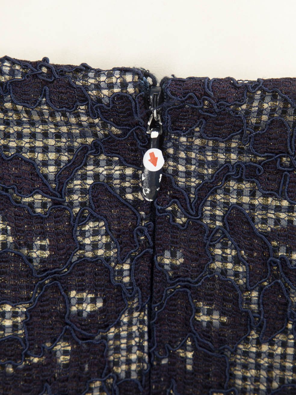 Oscar De La Renta Floral Lace & Gingham Dress Size XL / US 12-14 / IT 48-50 - 4 Thumbnail