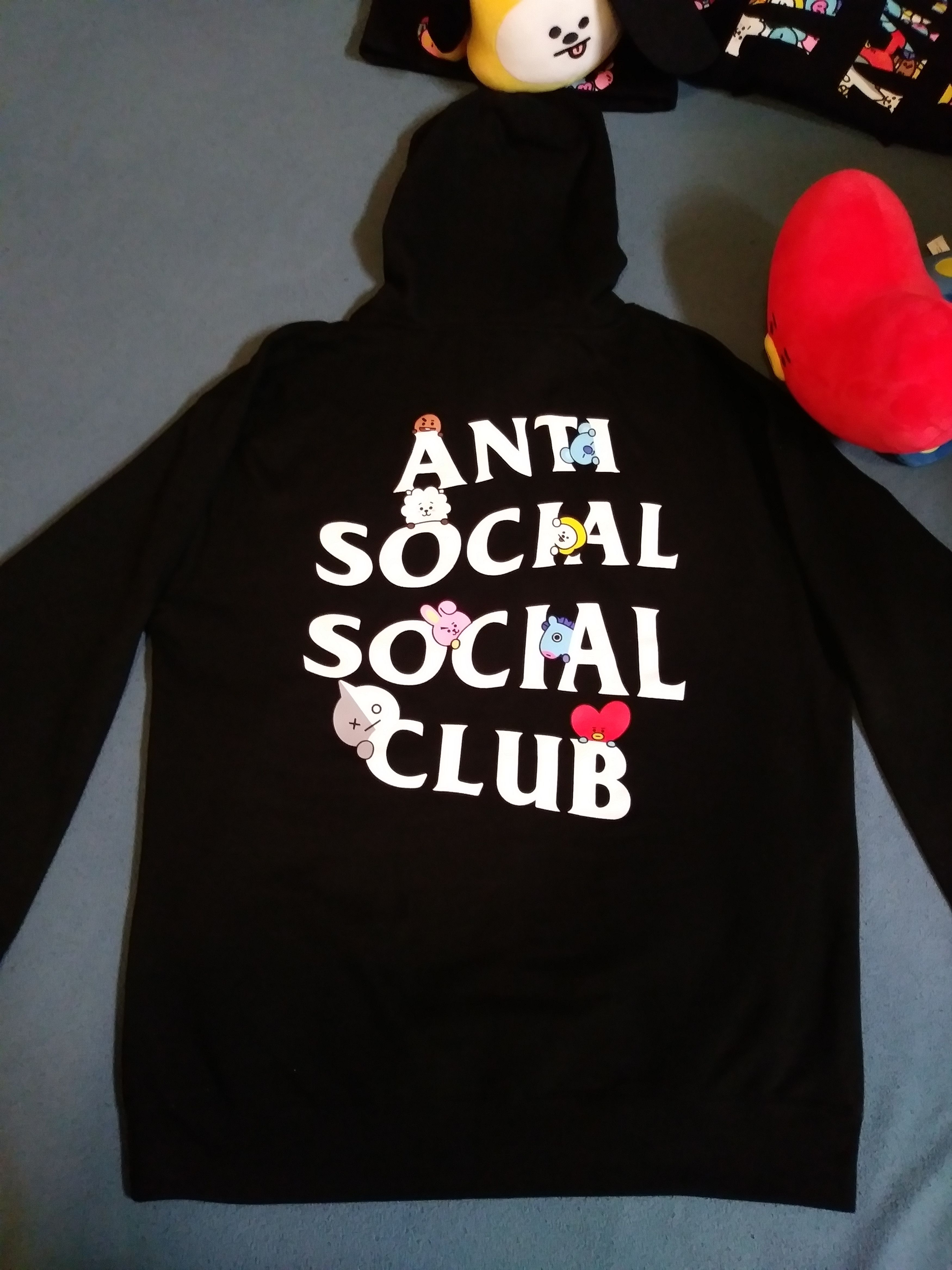 Anti Social Social Club ASSC X BT21 Collab - Peekaboo Black Hoodie