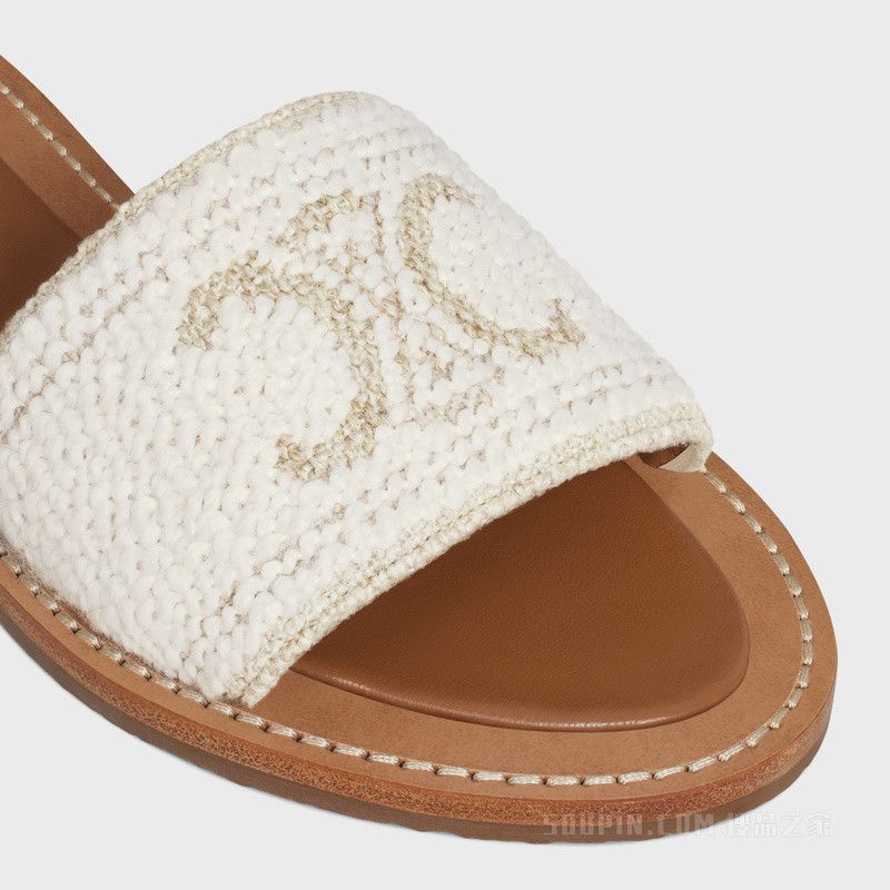 Celine lympia mule in triomphe jacquard canvas white Size US 12 / IT 42 - 4 Thumbnail
