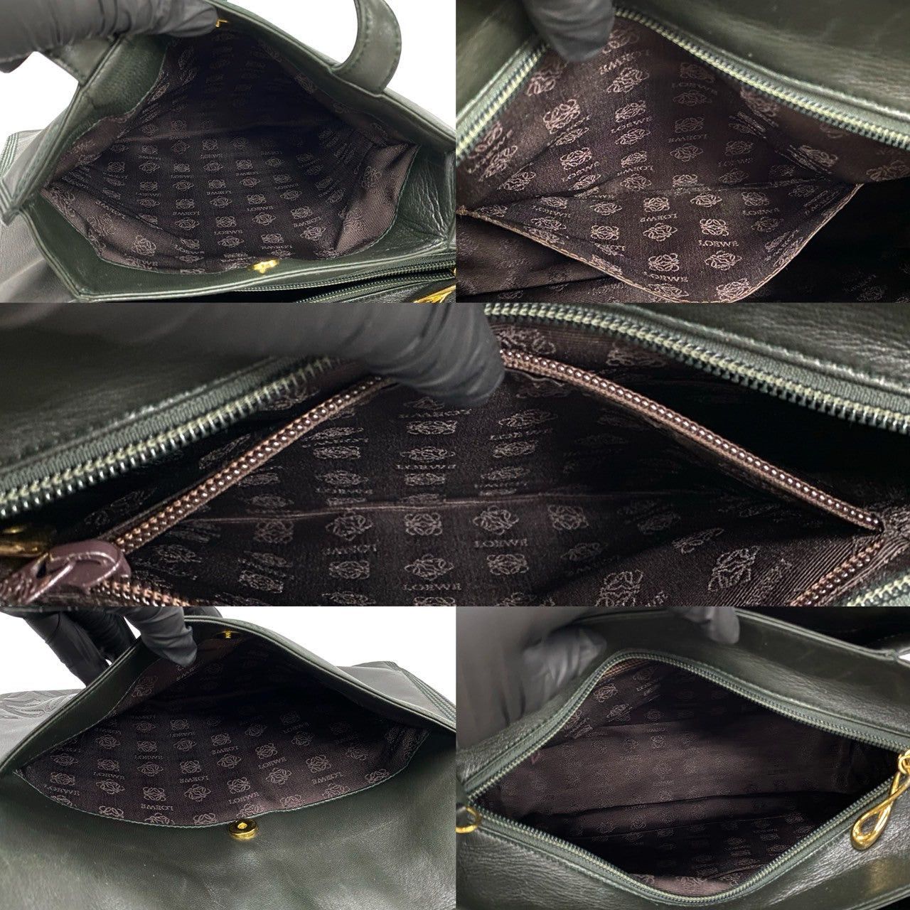 Loewe Loewe Shoulder Bag Green Leather Size ONE SIZE - 8 Thumbnail
