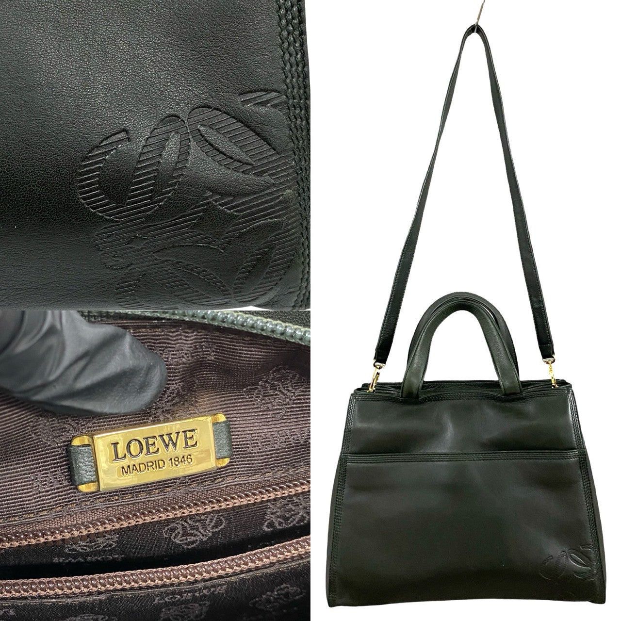 Loewe Loewe Shoulder Bag Green Leather Size ONE SIZE - 3 Thumbnail