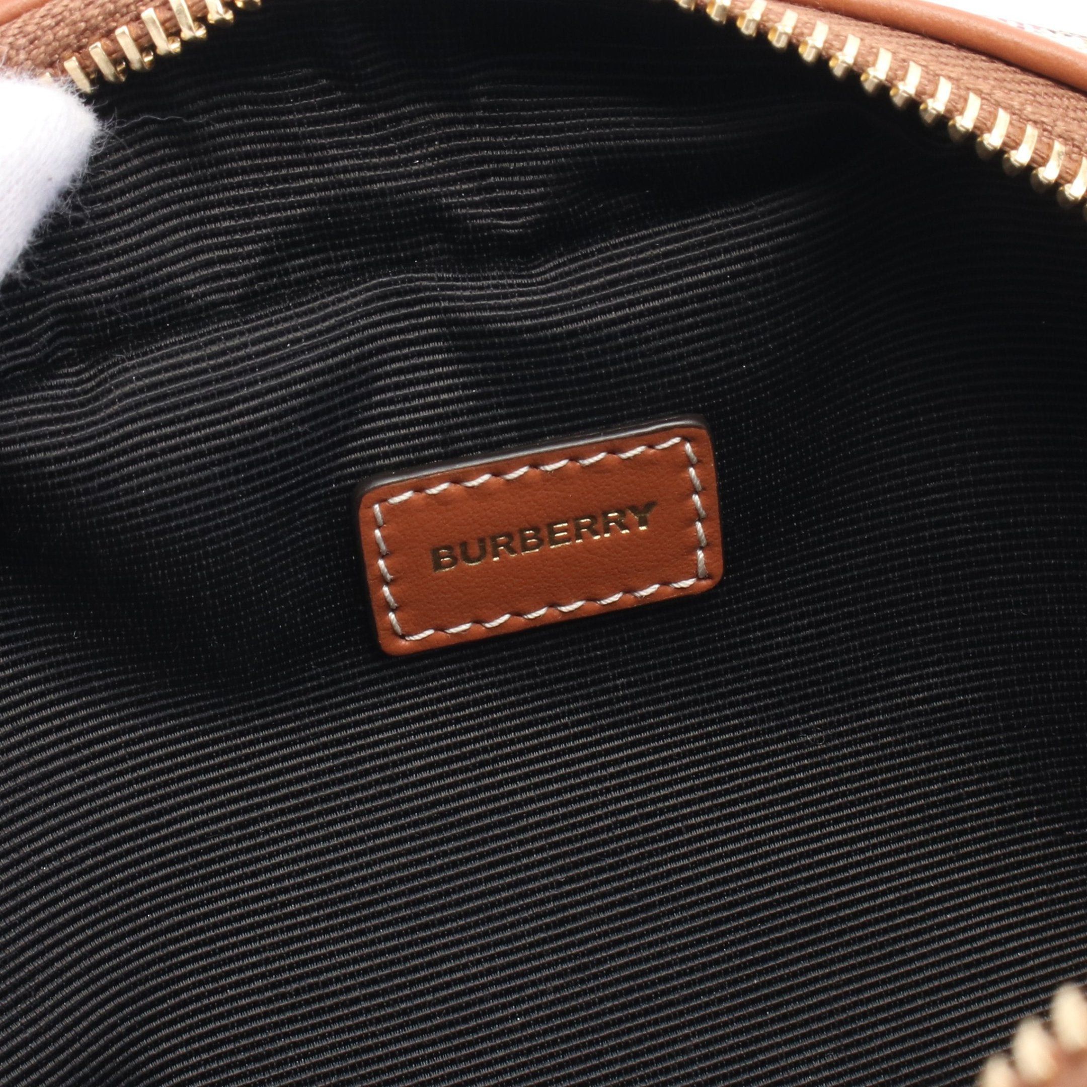 Burberry Burberry Check Travel Pouch Leather Beige Multicolor Size ONE SIZE - 4 Thumbnail