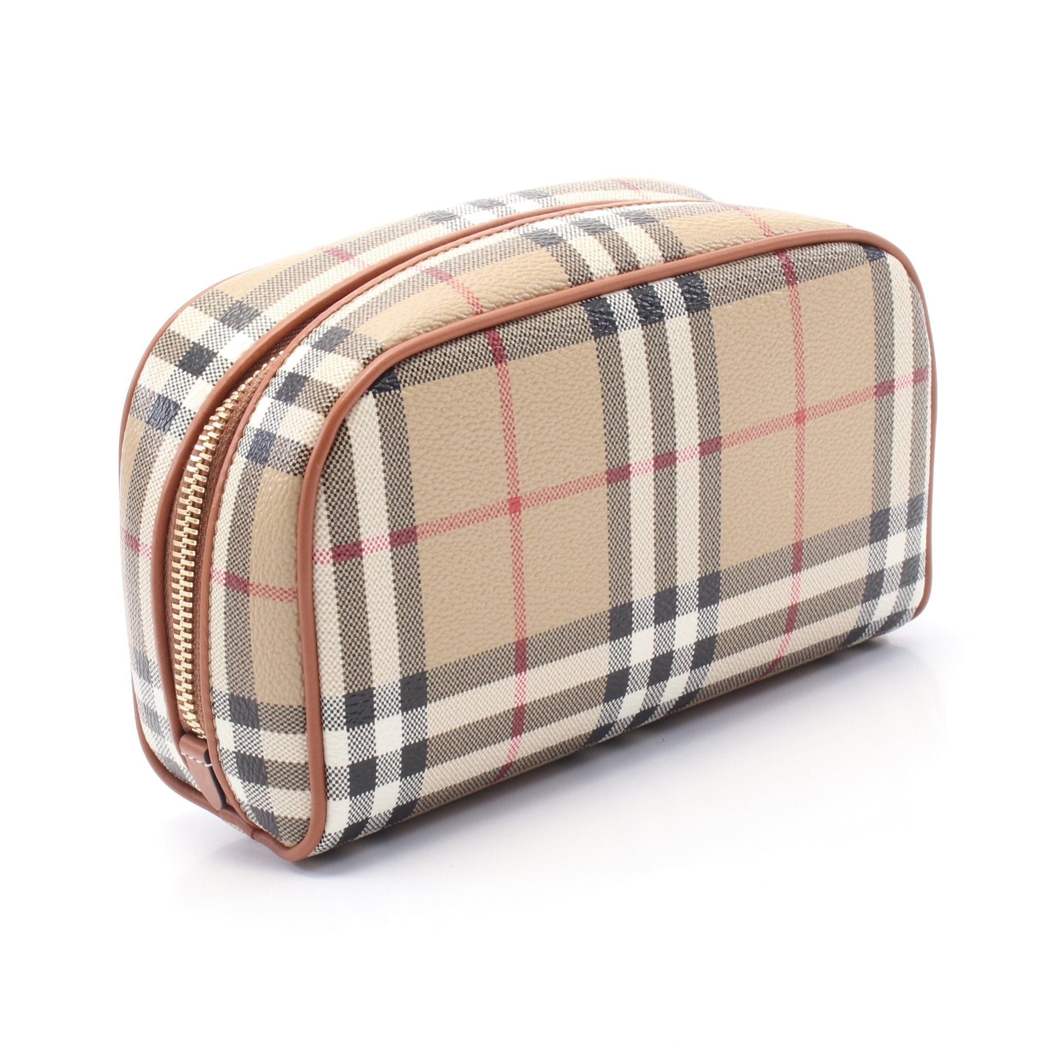 Burberry Burberry Check Travel Pouch Leather Beige Multicolor Size ONE SIZE - 2 Thumbnail