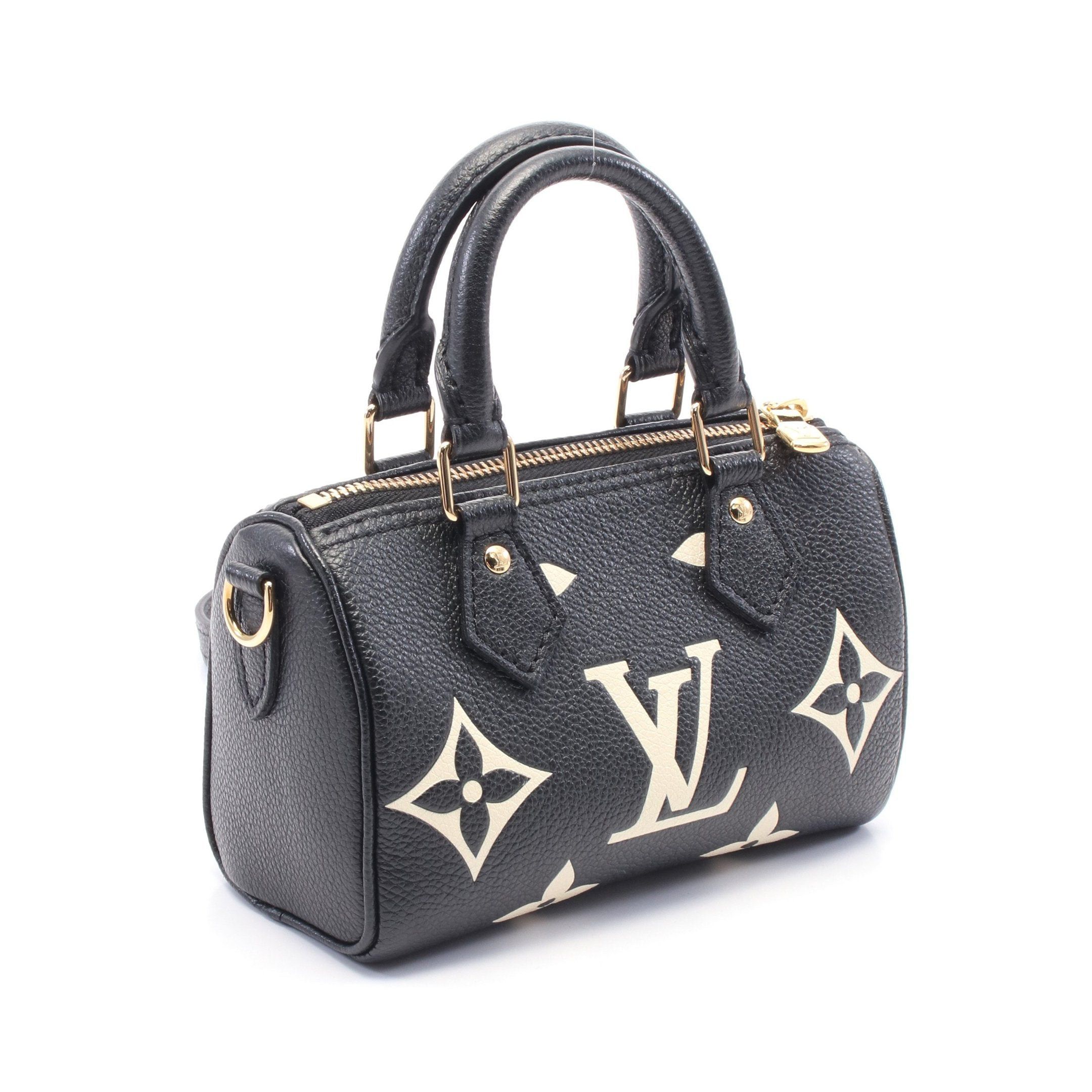 Louis Vuitton Louis Vuitton Nano Speedy Bicolor Monogram Empreinte Handbag Leather Black Beige Size ONE SIZE - 2 Thumbnail