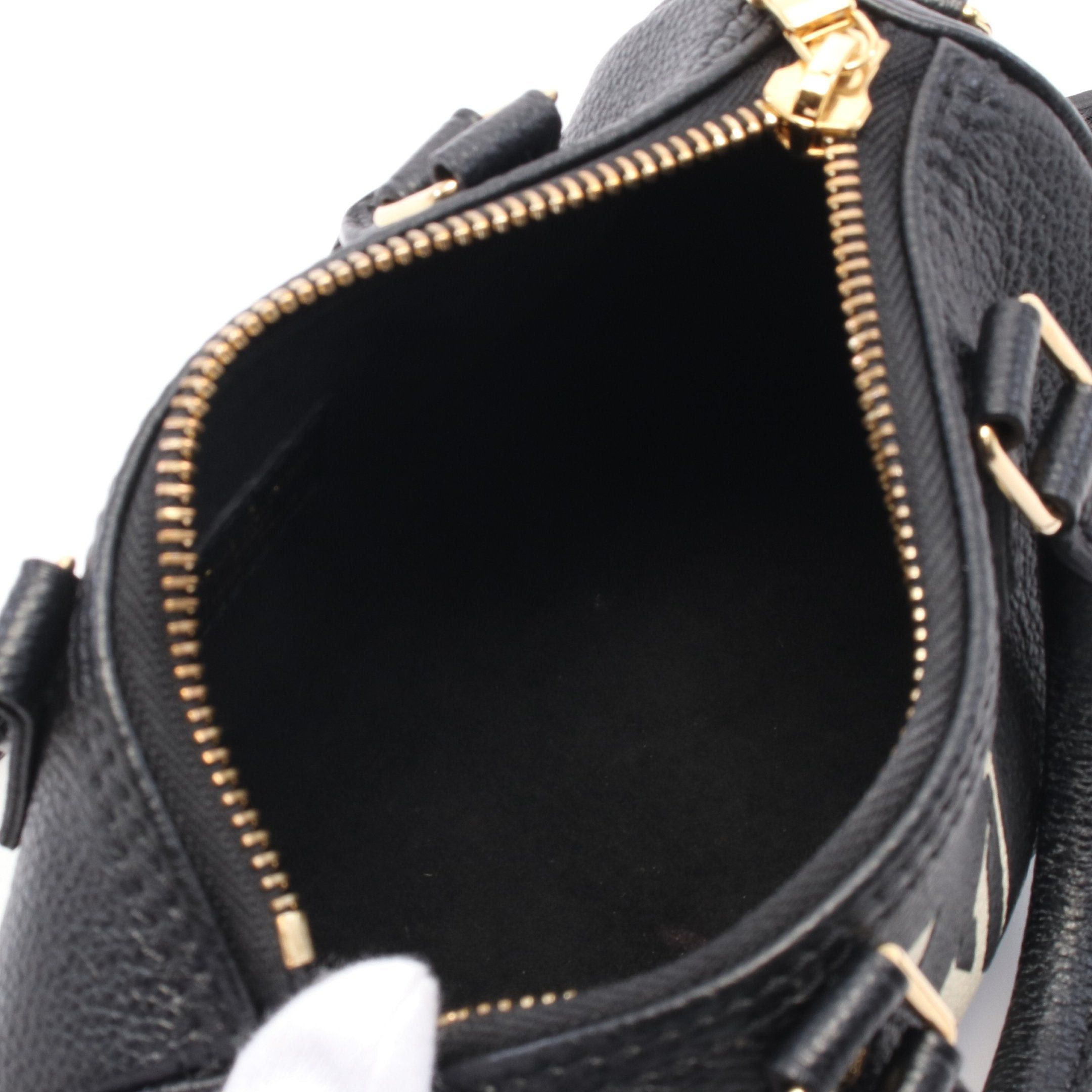 Louis Vuitton Louis Vuitton Nano Speedy Bicolor Monogram Empreinte Handbag Leather Black Beige Size ONE SIZE - 3 Thumbnail