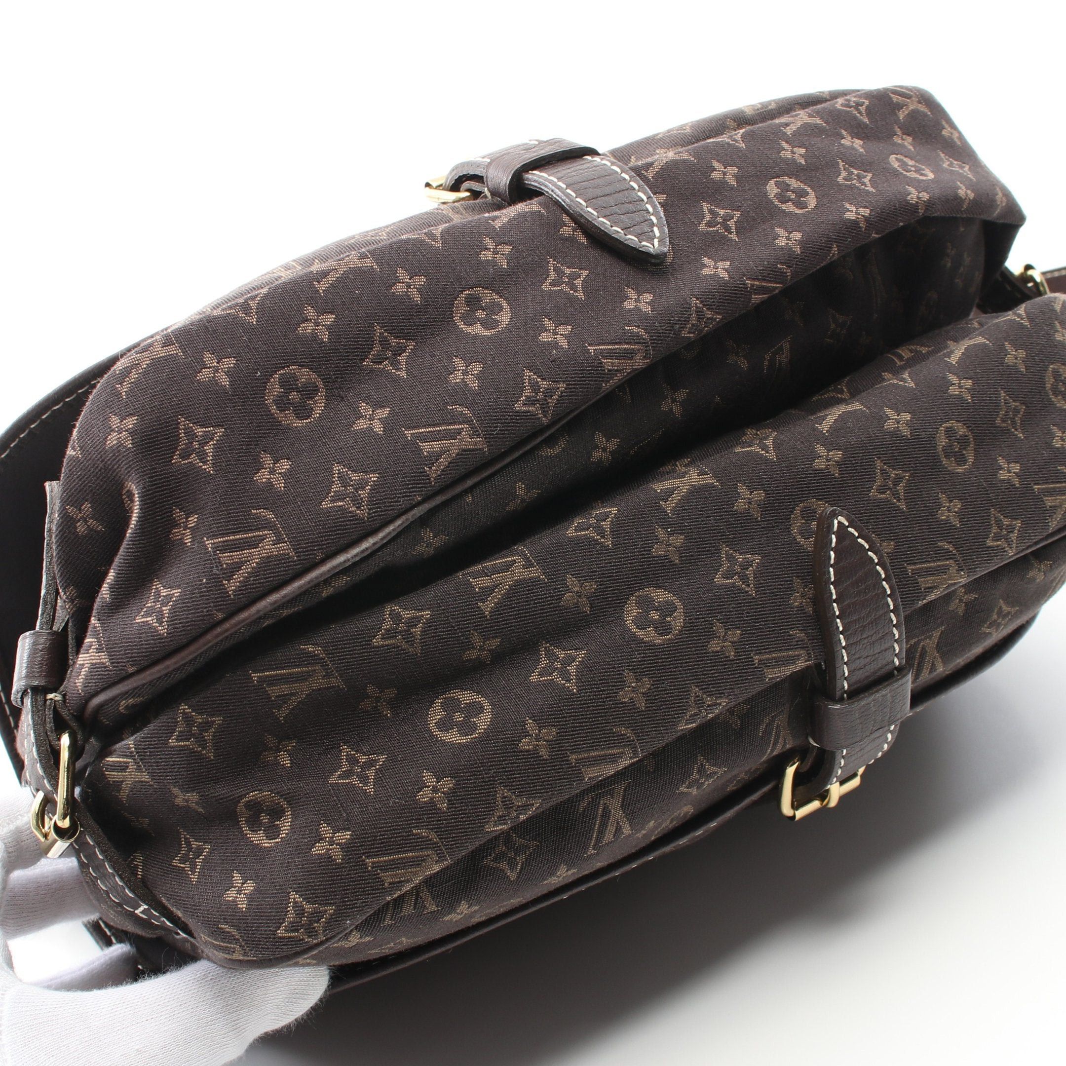 Louis Vuitton Louis Vuitton Saumur Monogram Mini Run Ebene Shoulder Bag Canvas Leather Dark Brown Size ONE SIZE - 8 Thumbnail