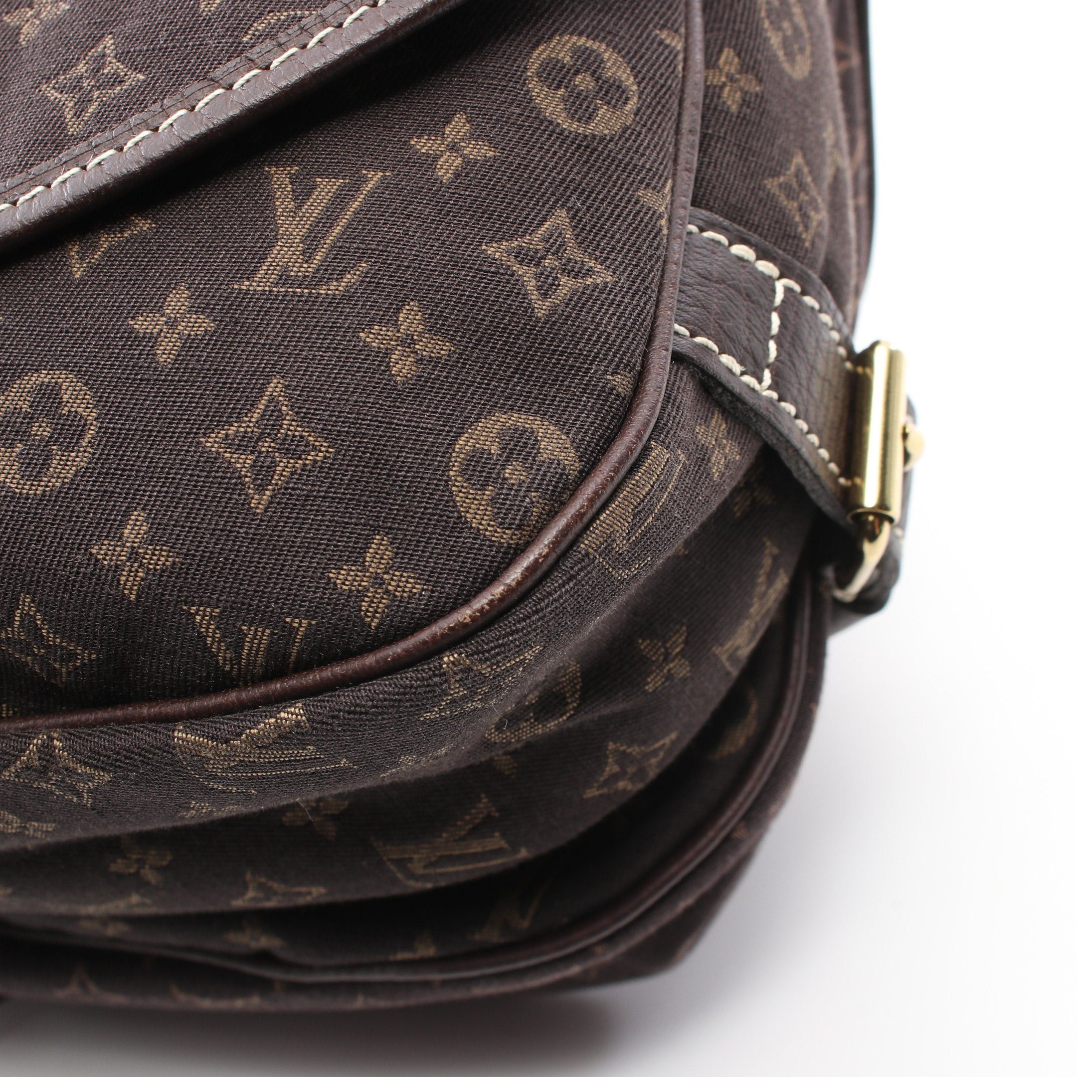 Louis Vuitton Louis Vuitton Saumur Monogram Mini Run Ebene Shoulder Bag Canvas Leather Dark Brown Size ONE SIZE - 7 Thumbnail