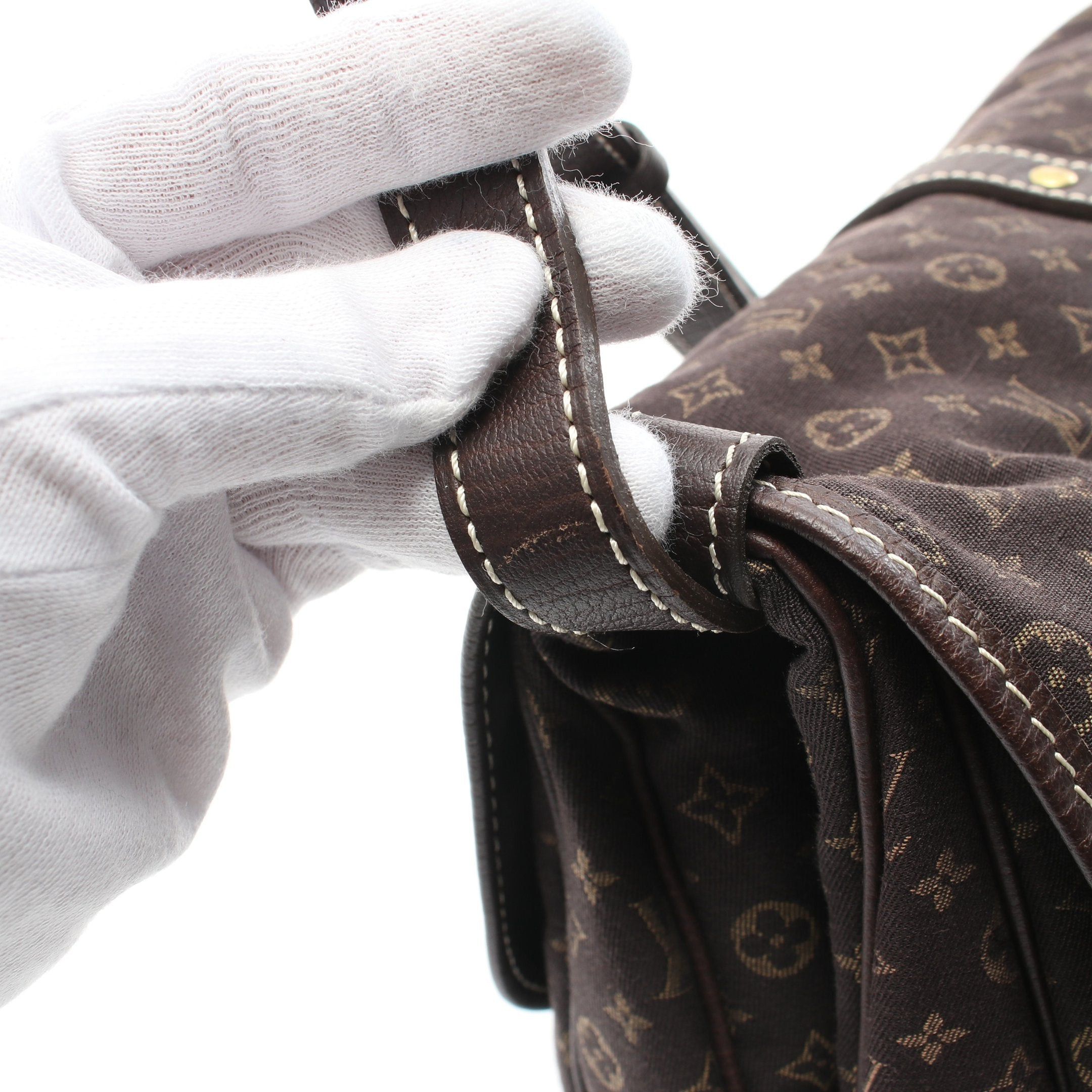 Louis Vuitton Louis Vuitton Saumur Monogram Mini Run Ebene Shoulder Bag Canvas Leather Dark Brown Size ONE SIZE - 11 Thumbnail