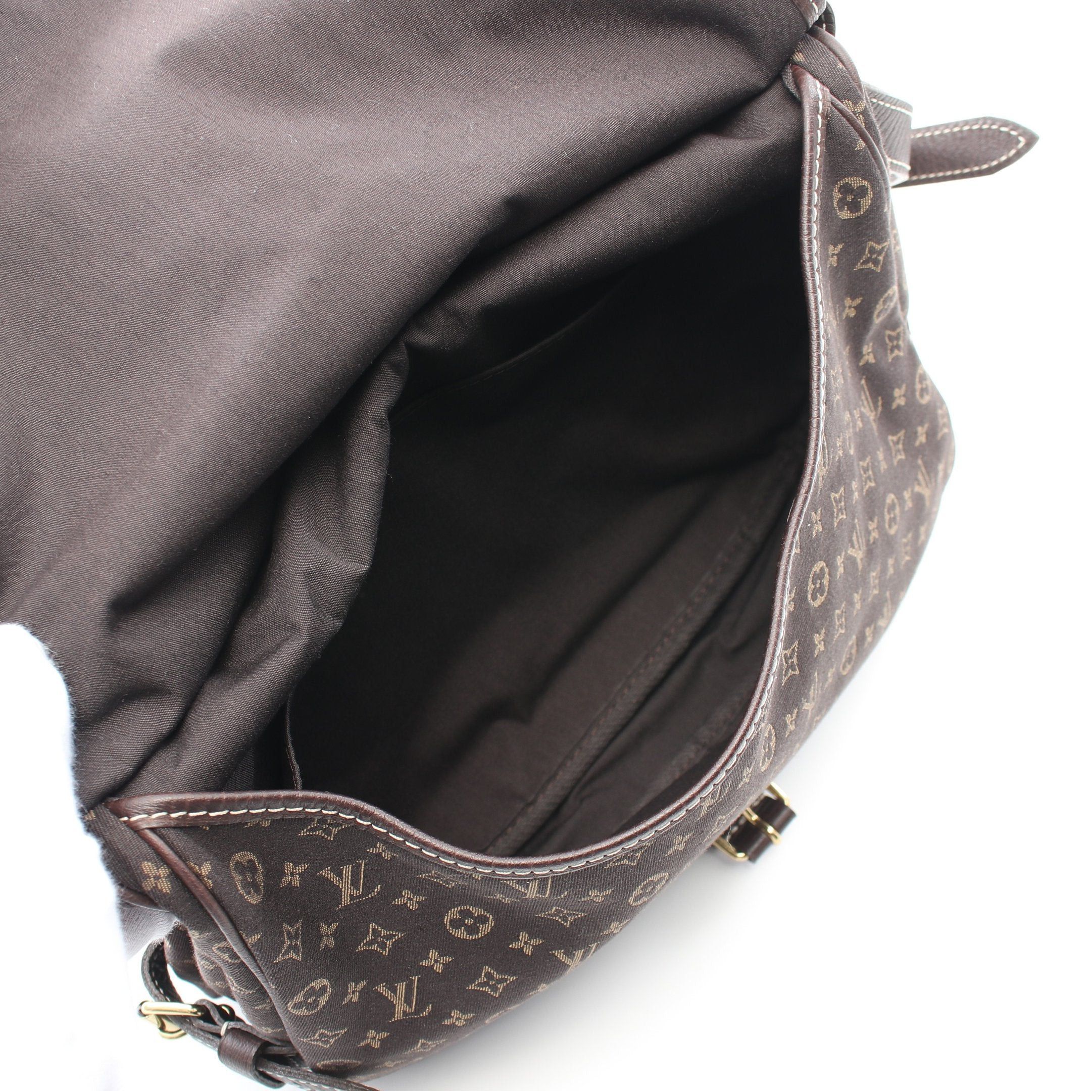 Louis Vuitton Louis Vuitton Saumur Monogram Mini Run Ebene Shoulder Bag Canvas Leather Dark Brown Size ONE SIZE - 3 Thumbnail