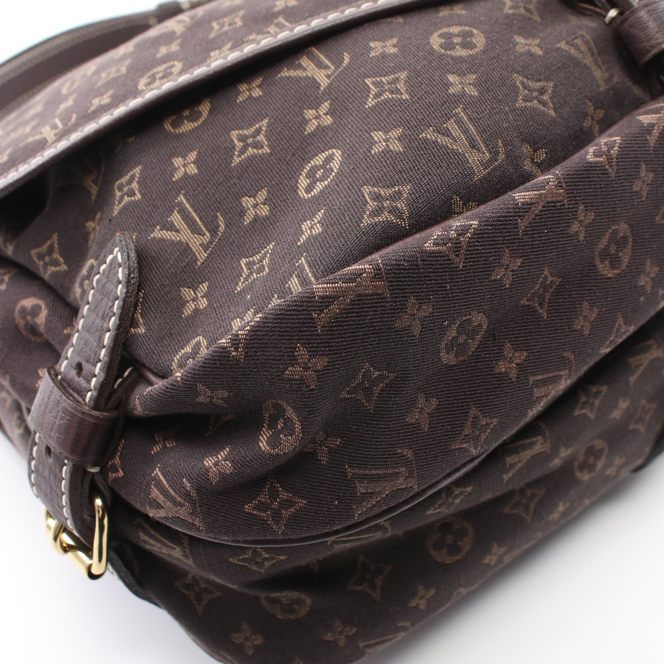 Louis Vuitton Louis Vuitton Saumur Monogram Mini Run Ebene Shoulder Bag Canvas Leather Dark Brown Size ONE SIZE - 10 Thumbnail